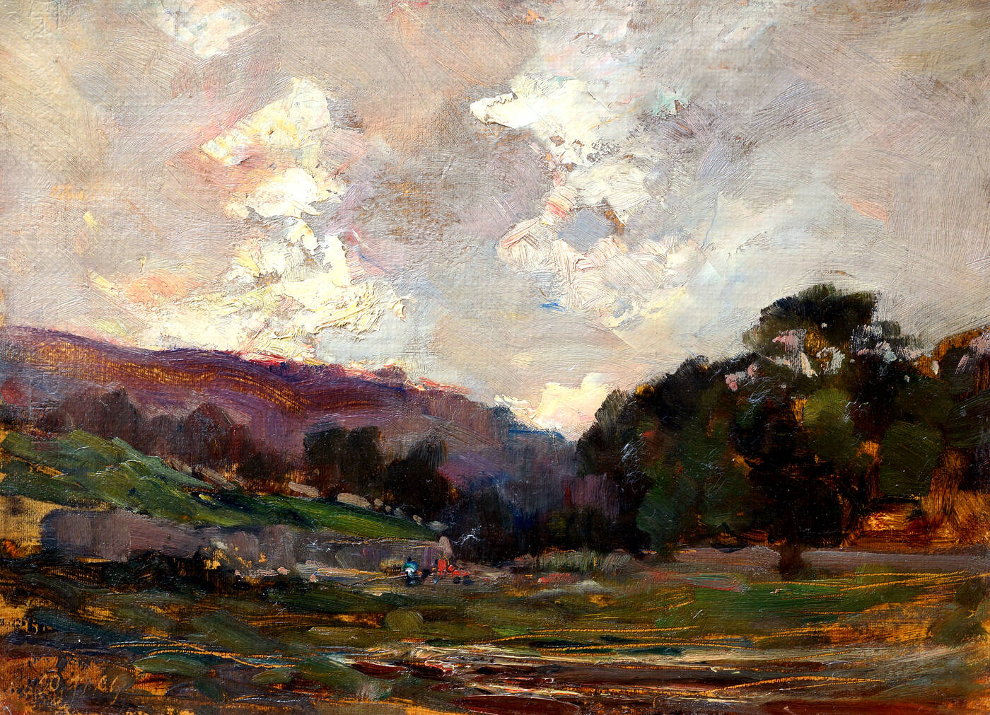 CARLO FOLLINI - 'Paesaggio collinare' 20/9/1909