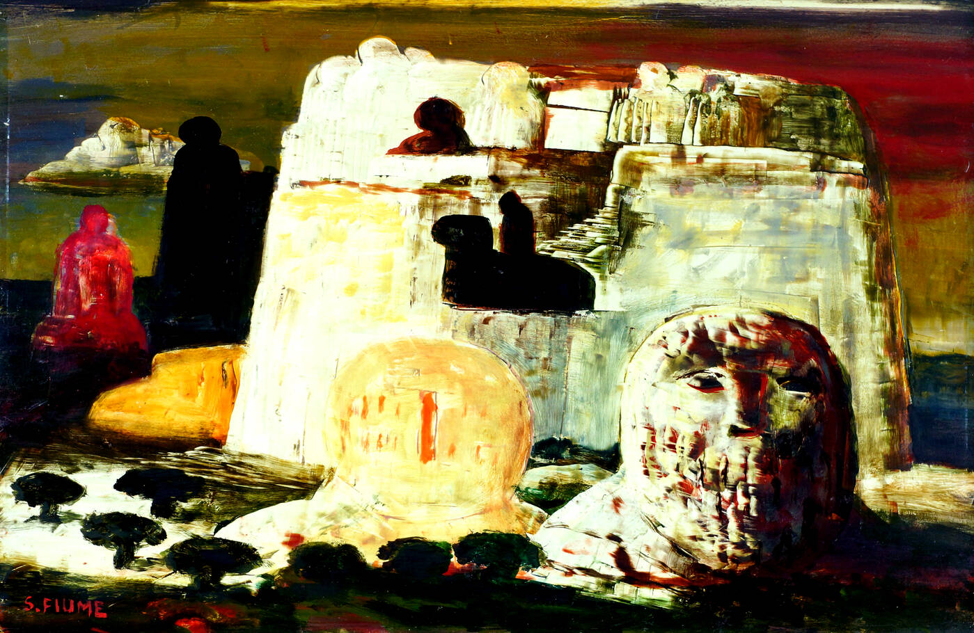 SALVATORE FIUME - 'Isola di statue' 1960 ca