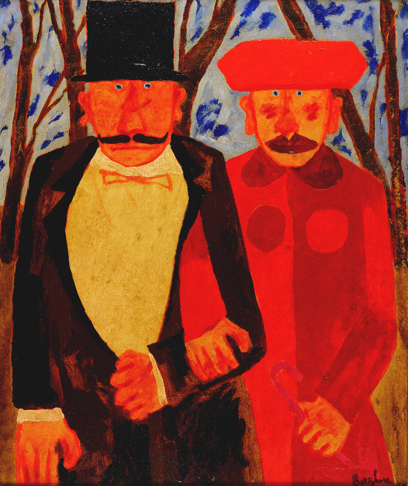 FRANZ BORGHESE - 'Coppia ed alberi' 1972