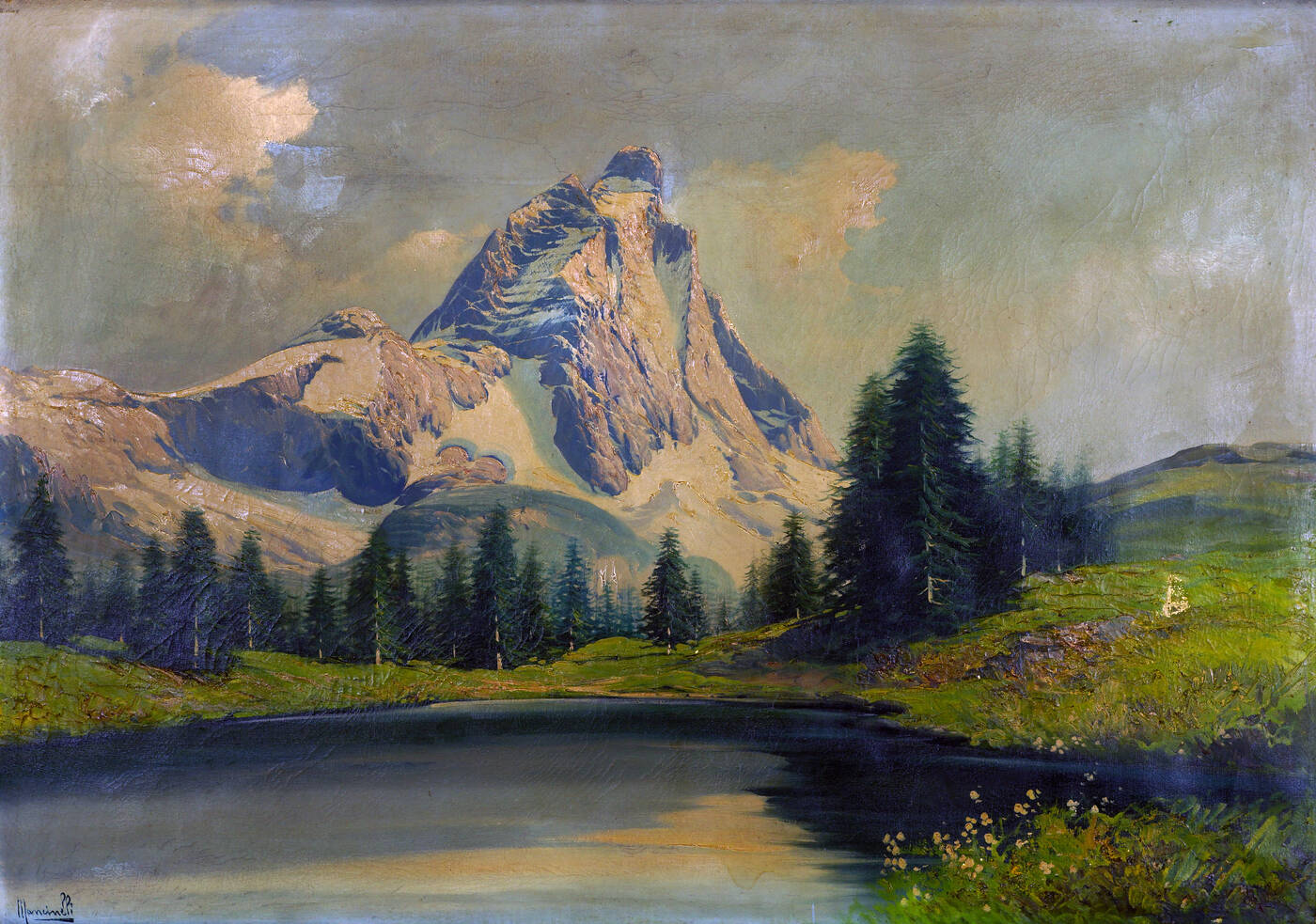 GUSTAVO MANCINELLI - 'Il Cervino che si specchia nel Lago Blu'