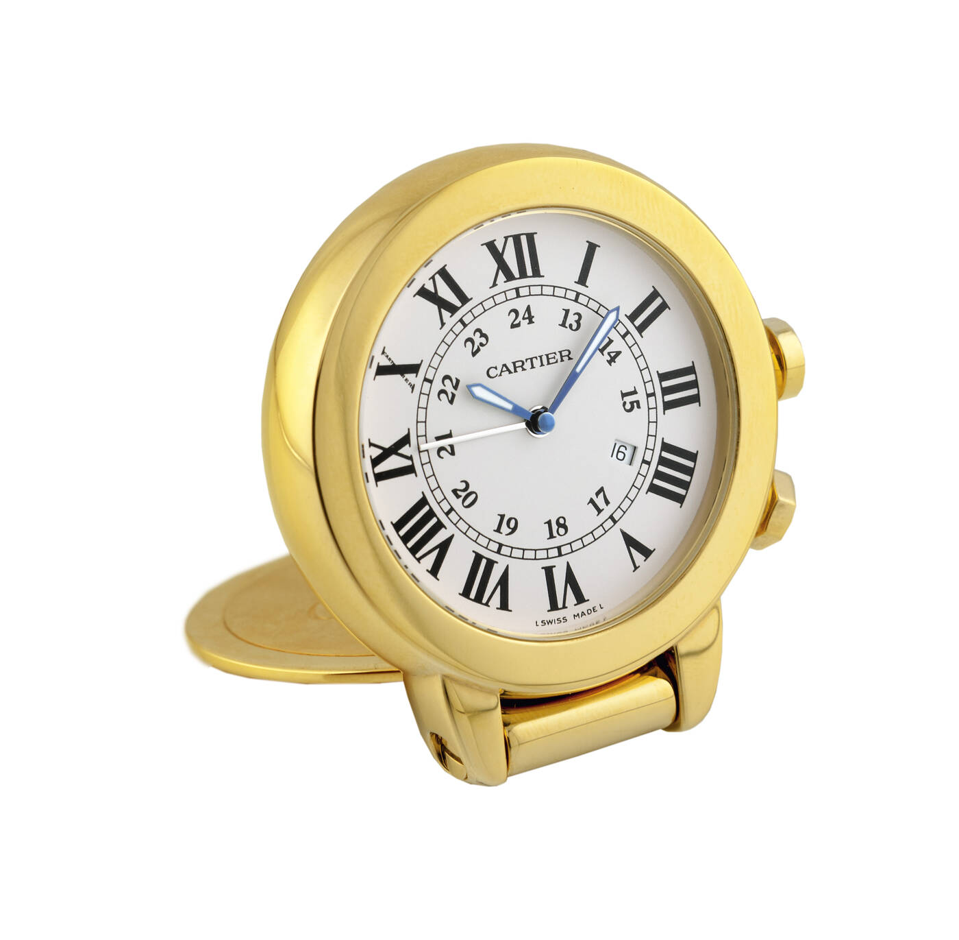 CARTIER - Sveglietta da viaggio modello 'Ronde', serie recente