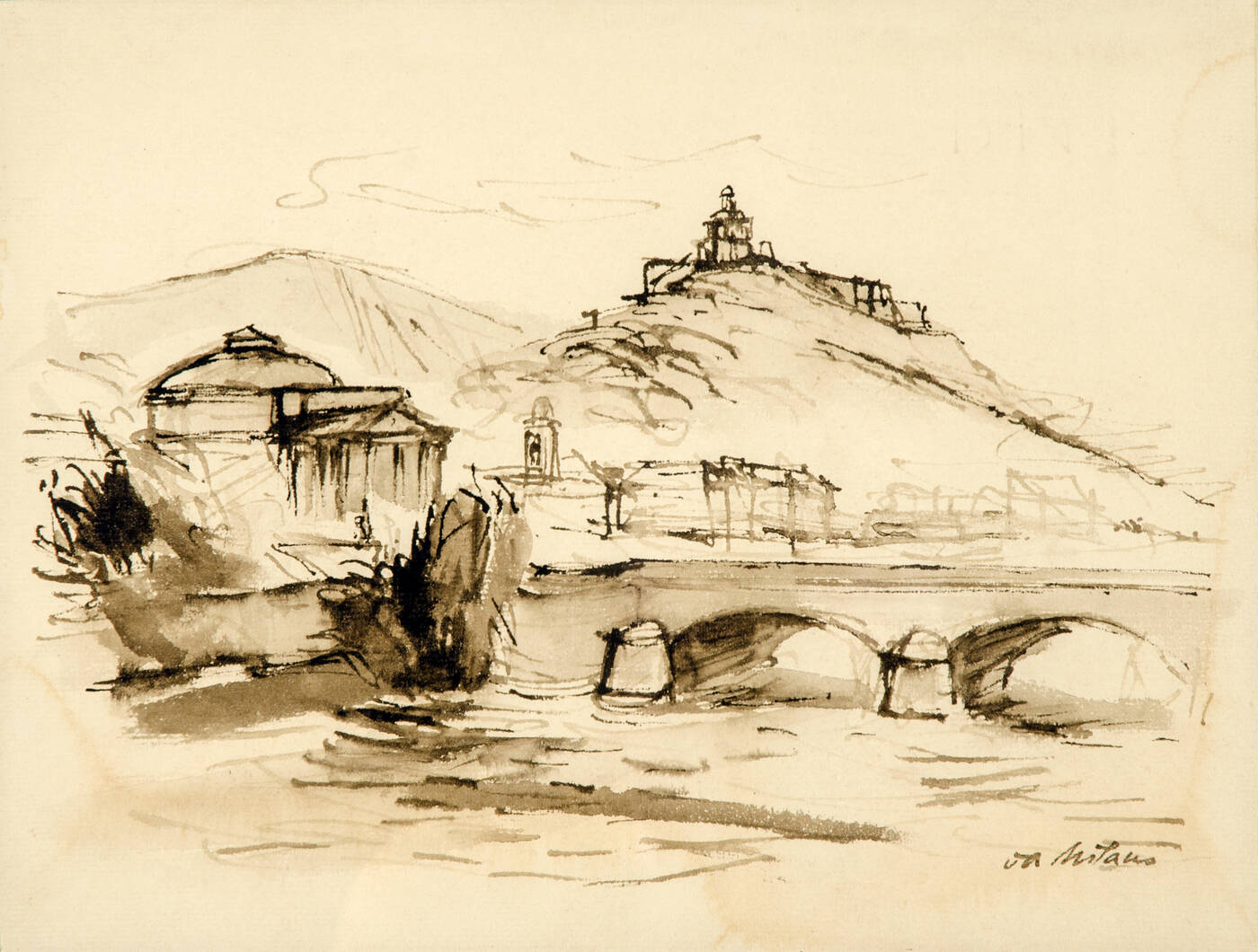 GIULIO DA MILANO - 'Torino - La Gran Madre e il Monte dei Cappuccini'