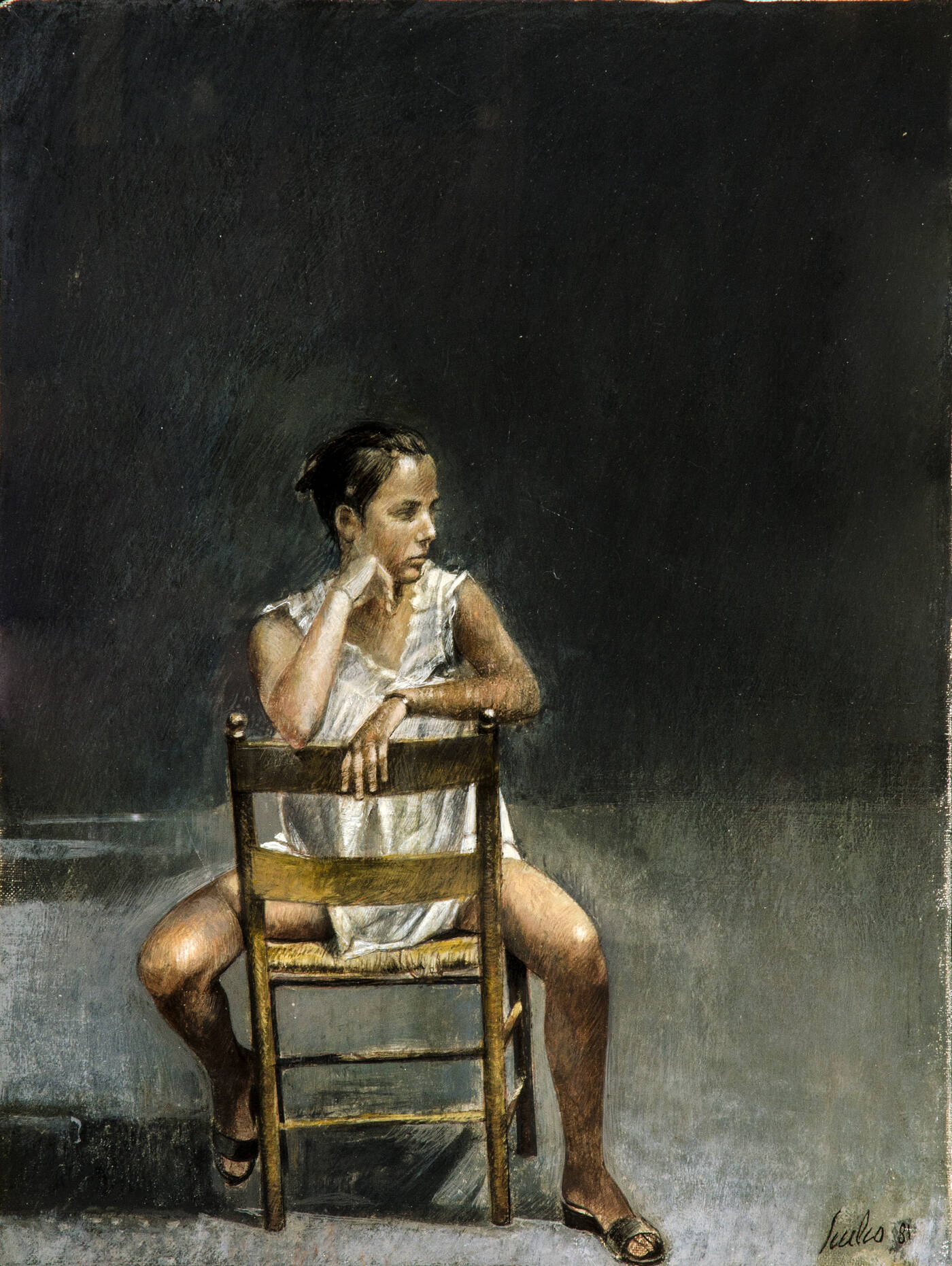 GIORGIO SCALCO - 'Piccolo interno con Ginny e la sedia' 1981