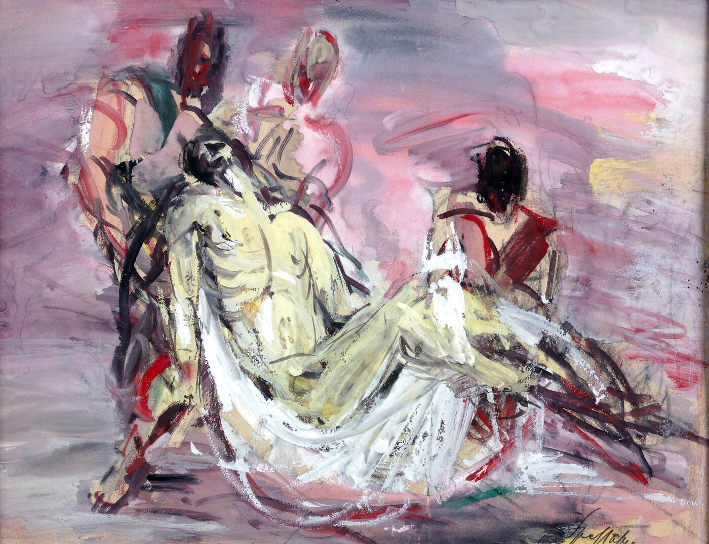 LUIGI SPAZZAPAN - 'Deposizione' 1945-46