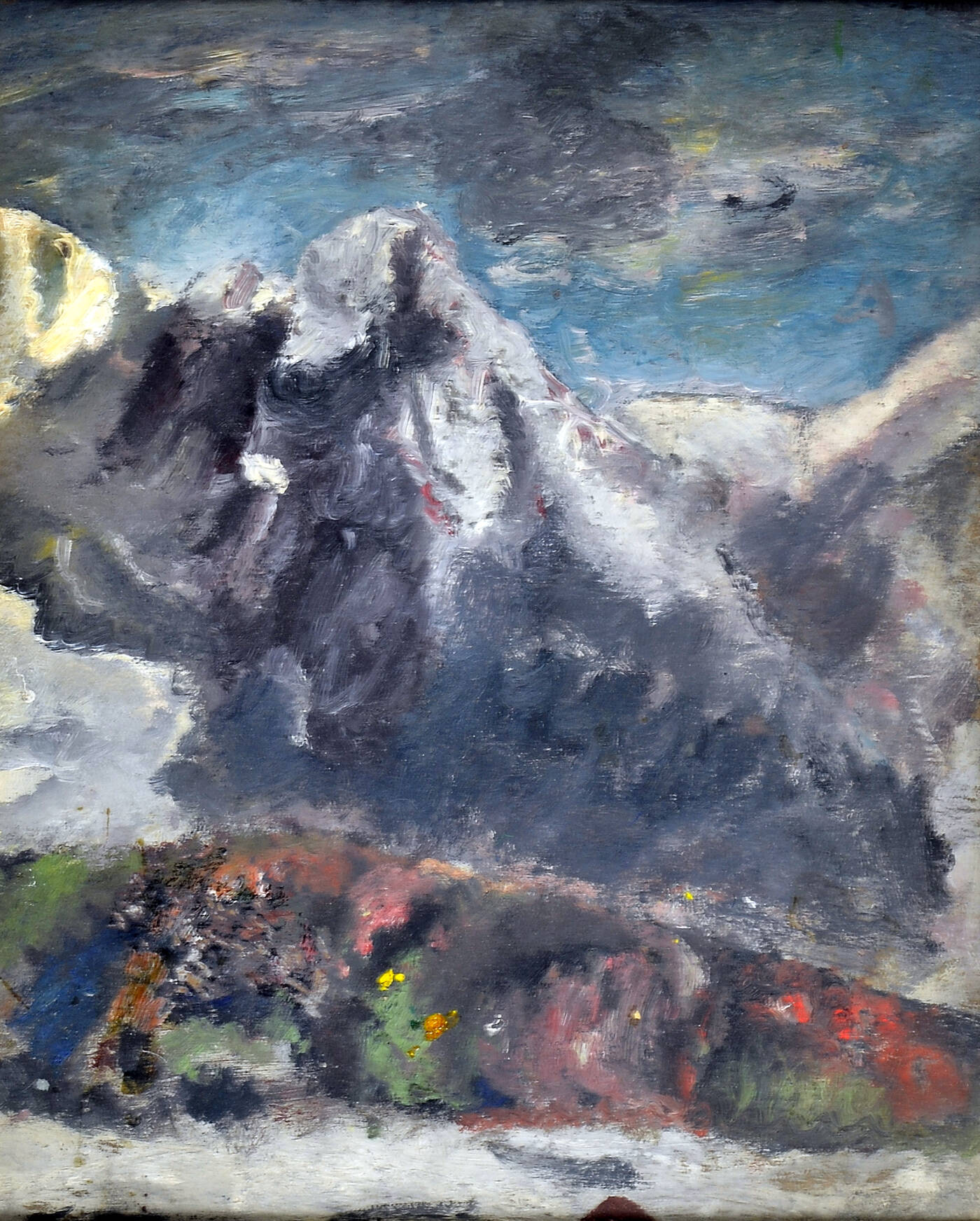 CESARE MAGGI - 'Versante valdostano del Monte Bianco - Cresta di Peutérey, preso dall'imbocco della Val Vény'