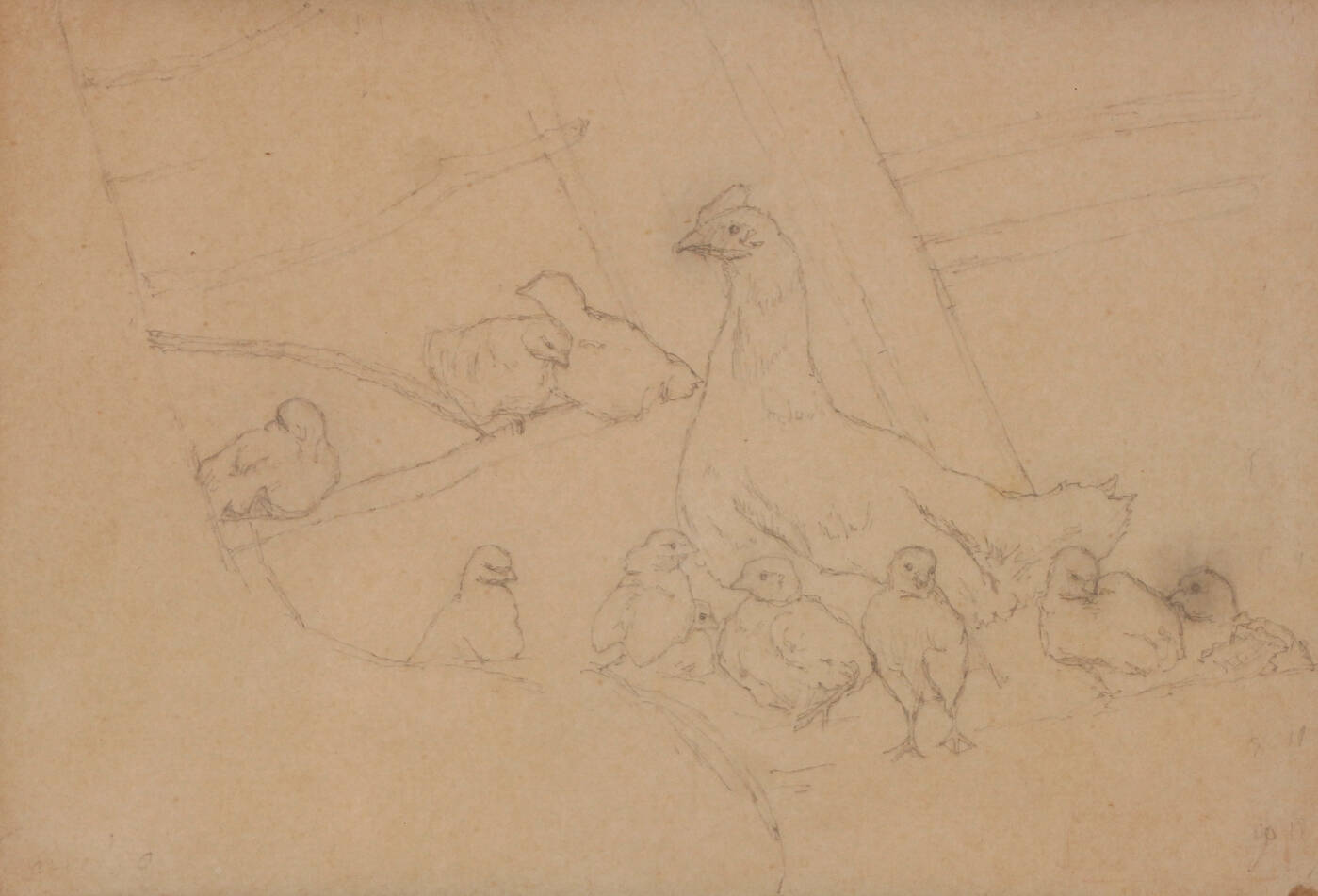 GIOVANNI BATTISTA QUADRONE - 'I pulcini con la chioccia' 1885-86