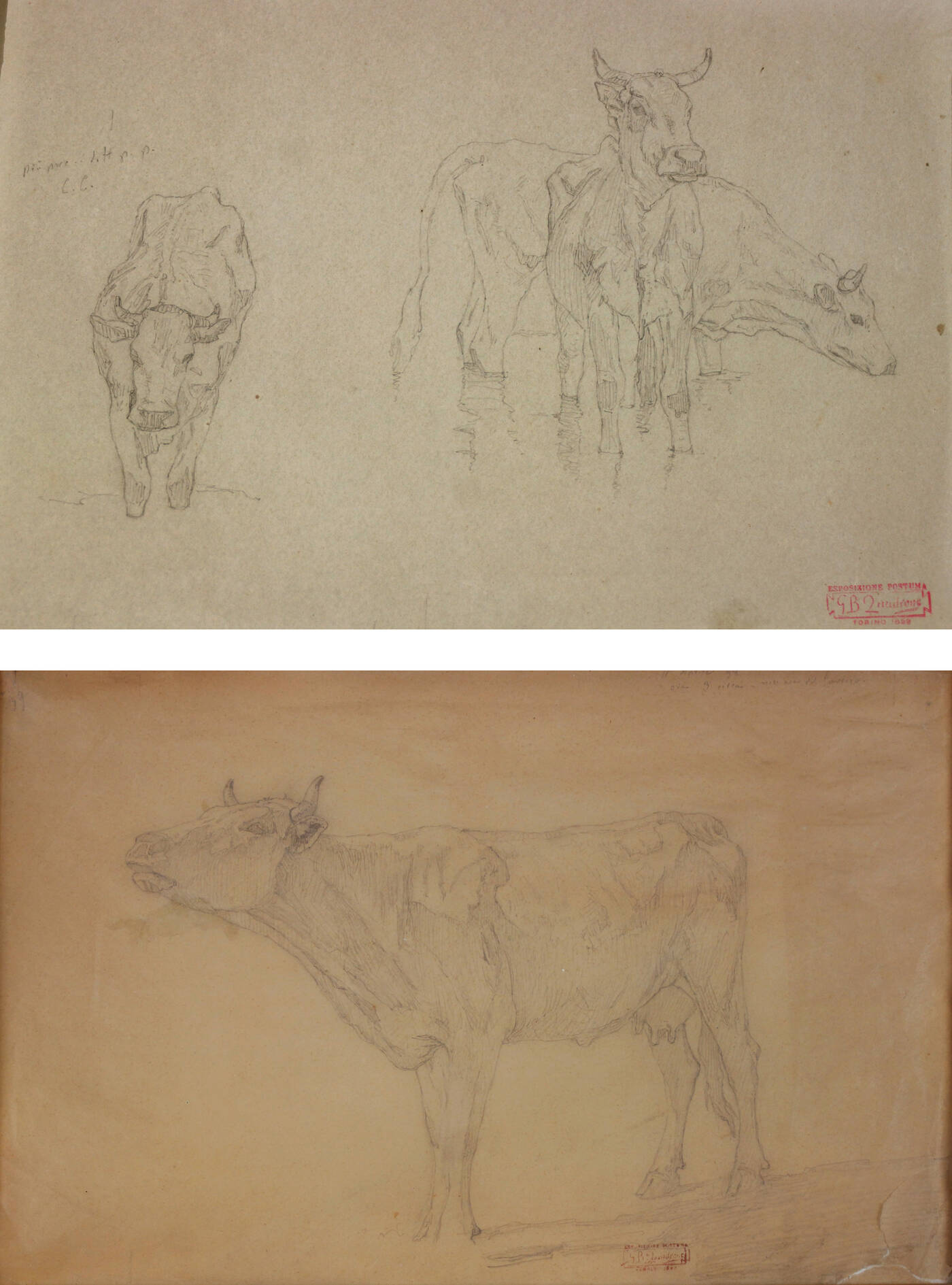 GIOVANNI BATTISTA QUADRONE - Lotto di due disegni