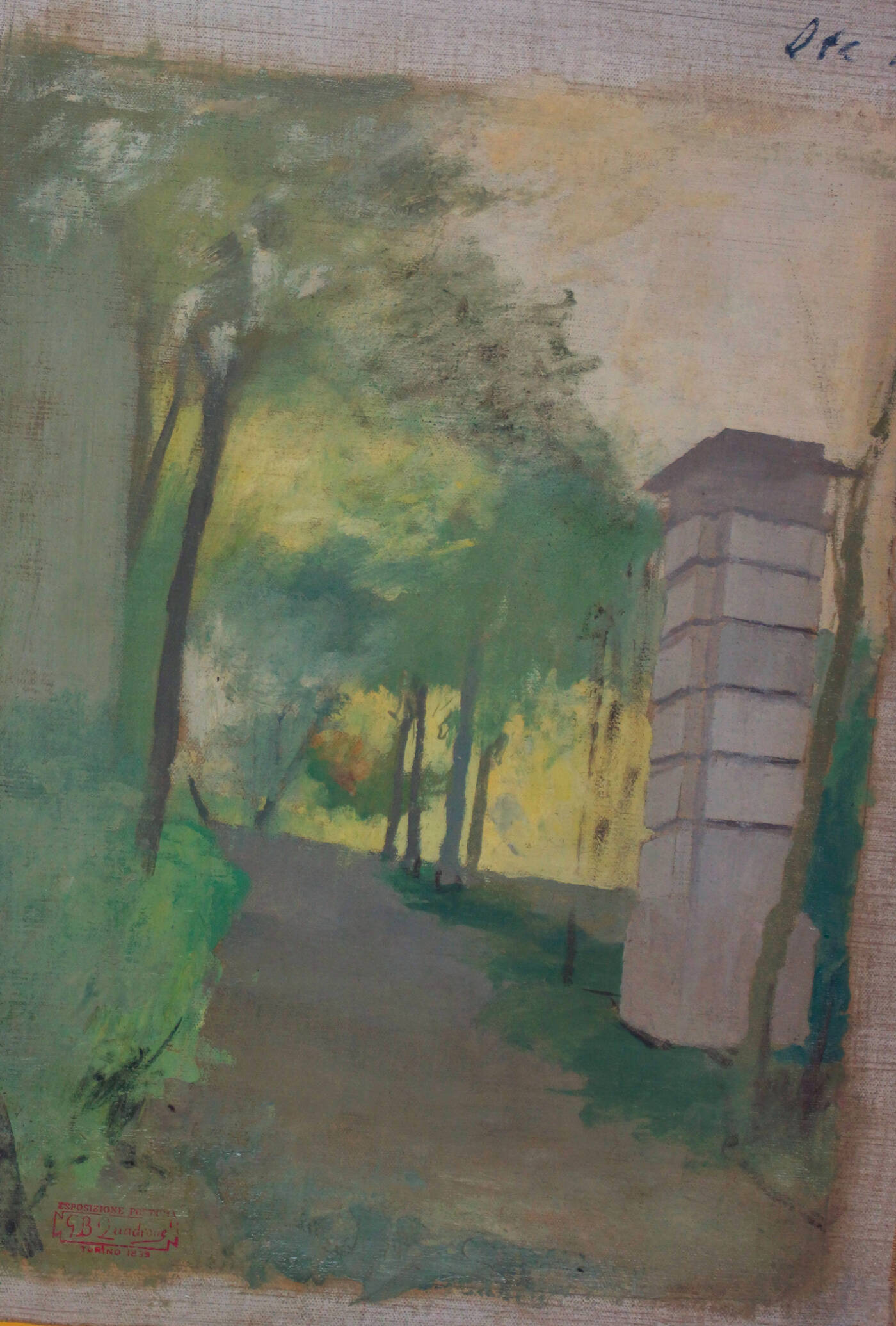 GIOVANNI BATTISTA QUADRONE - 'Alberi alla Villa della Regina' 1863-64