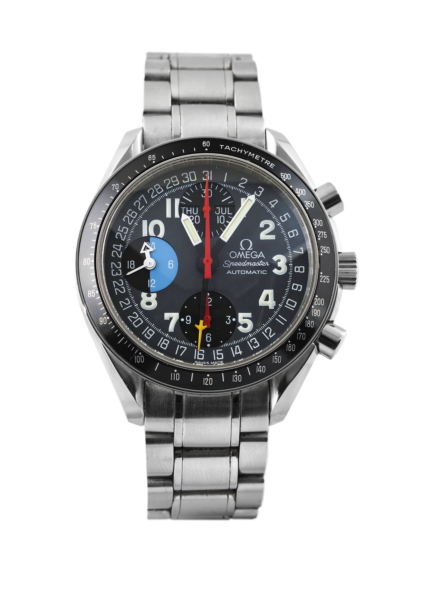 OMEGA - Cronografo a tre contatori, mod. 'Speedmaster Automatic', anni '90