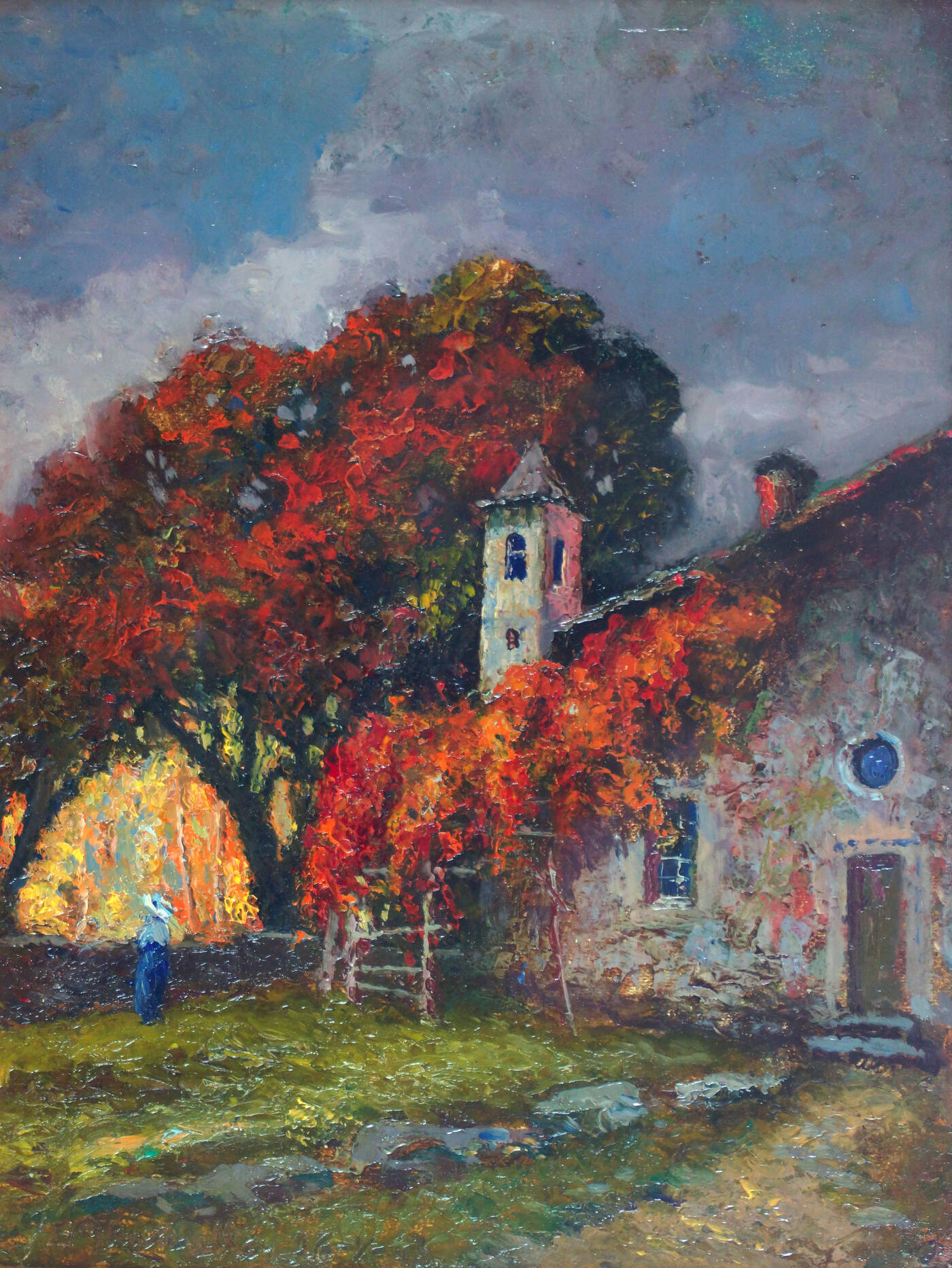 BENEDETTO GHIVARELLO - 'Autunno presso la pieve'