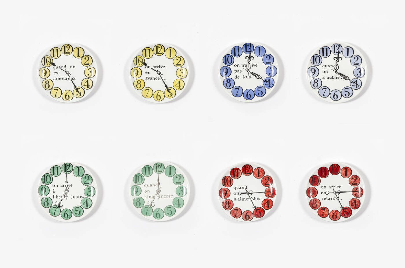 PIERO FORNASETTI - Otto piatti della serie 'Quand ... on arrive'