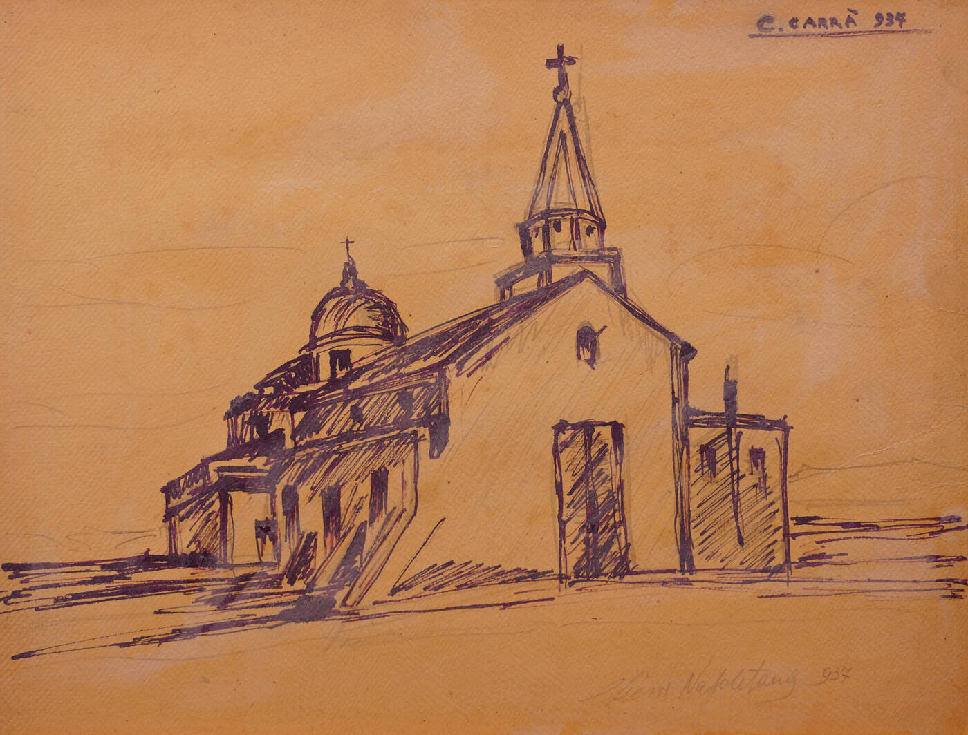 CARLO CARRA' - 'Chiesa napoletana' 1937