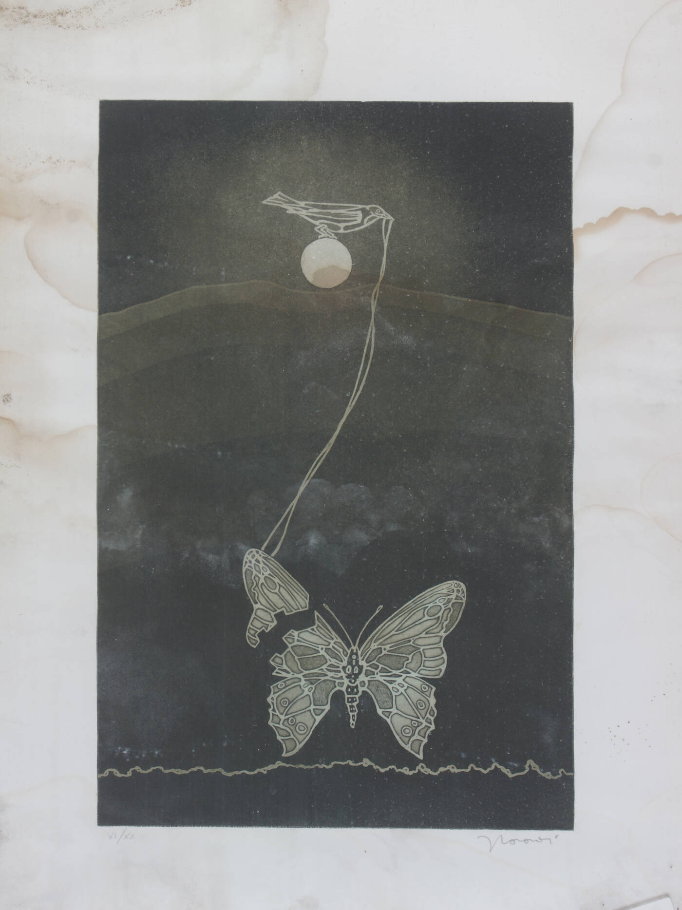 FRANCESCO CASORATI - 'Farfalla e uccello'