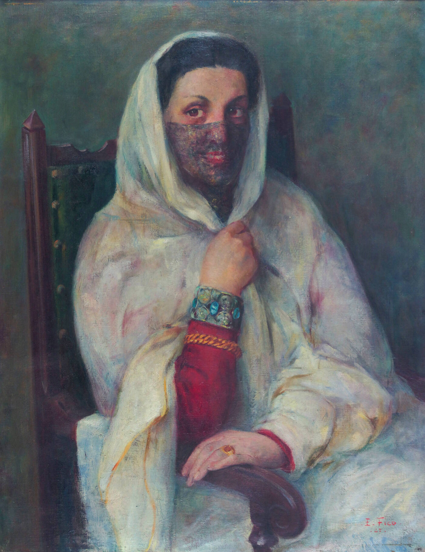 ETTORE FICO - 'Ritratto di donna velata' 1947