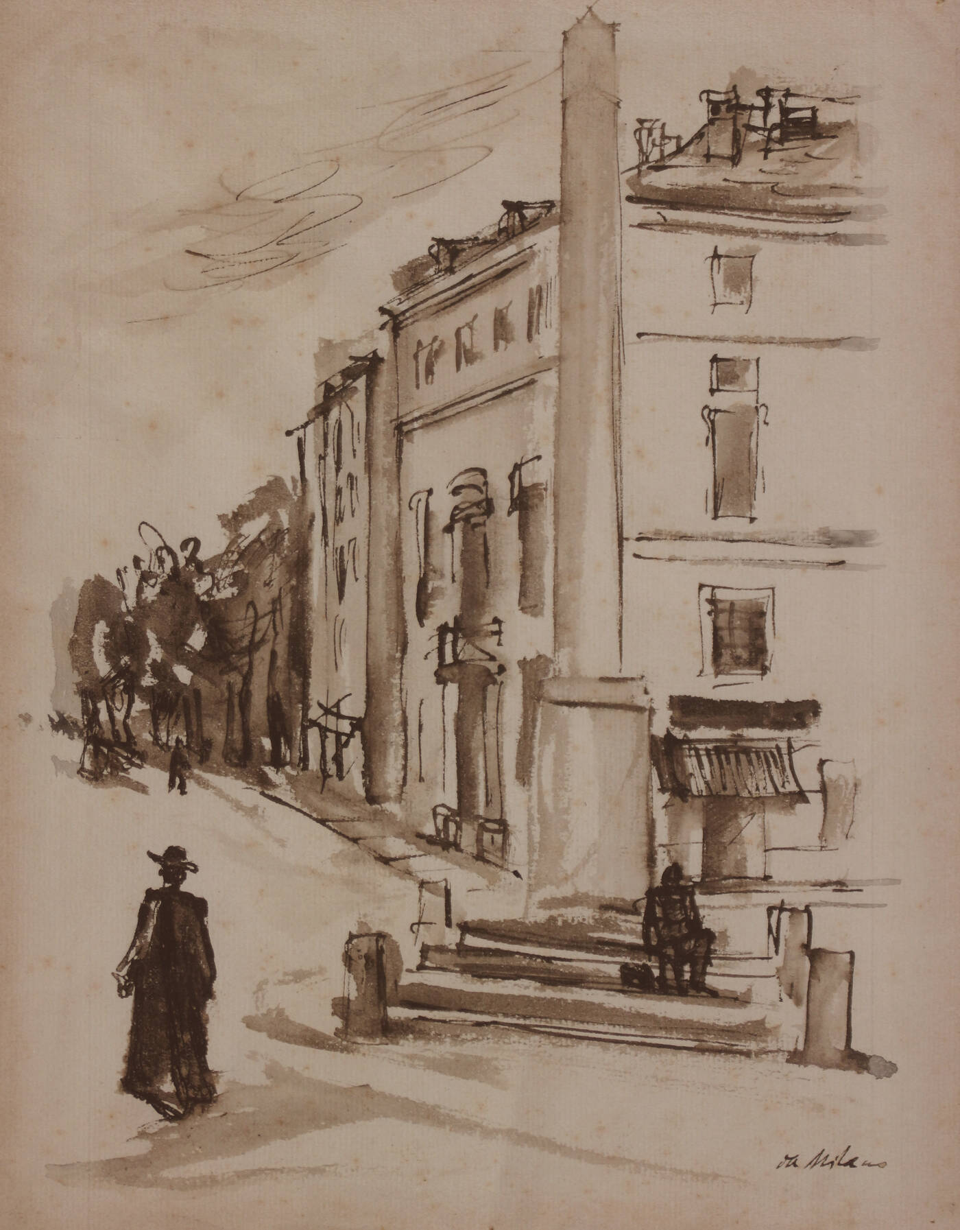 GIULIO DA MILANO - 'Scorcio cittadino' 