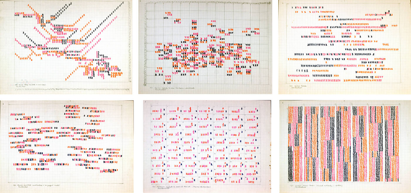 PIERO RAMBAUDI - 'Lotto di sei sequenze numeriche' 1971