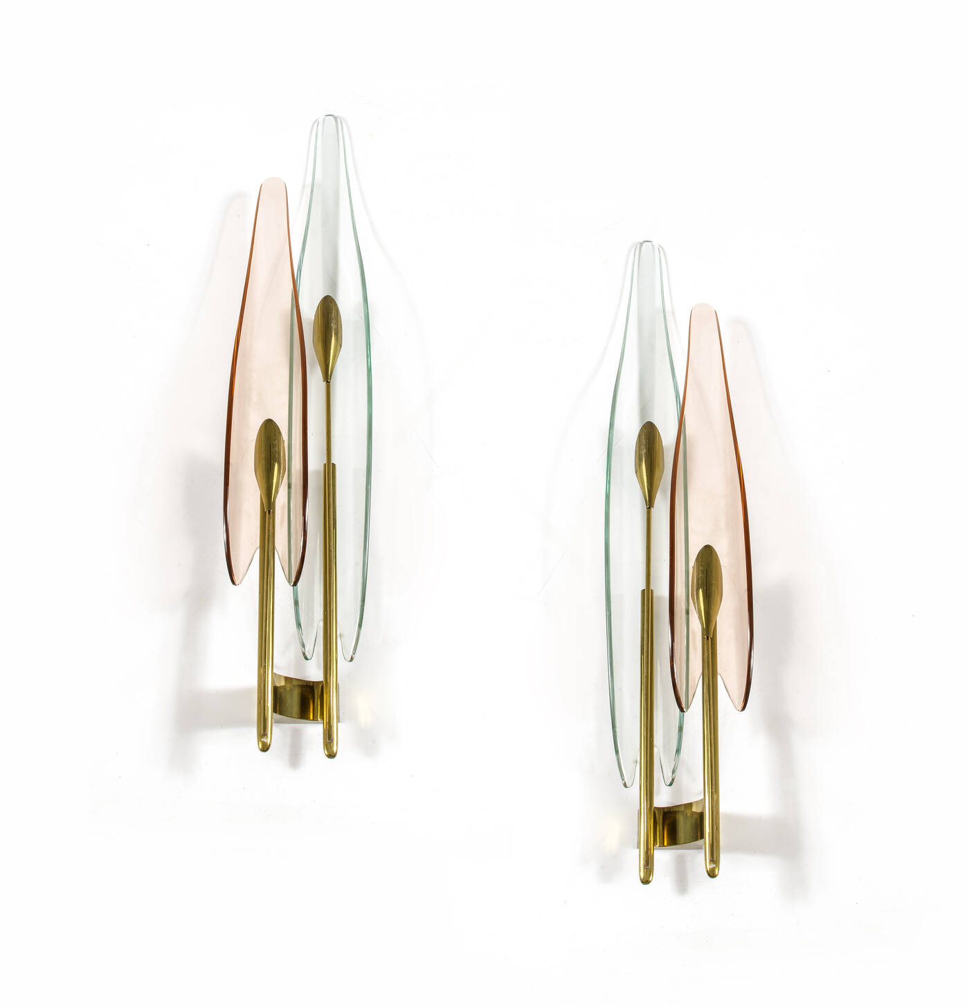 FONTANA ARTE - Coppia di lampade a muro mod. Dahlia