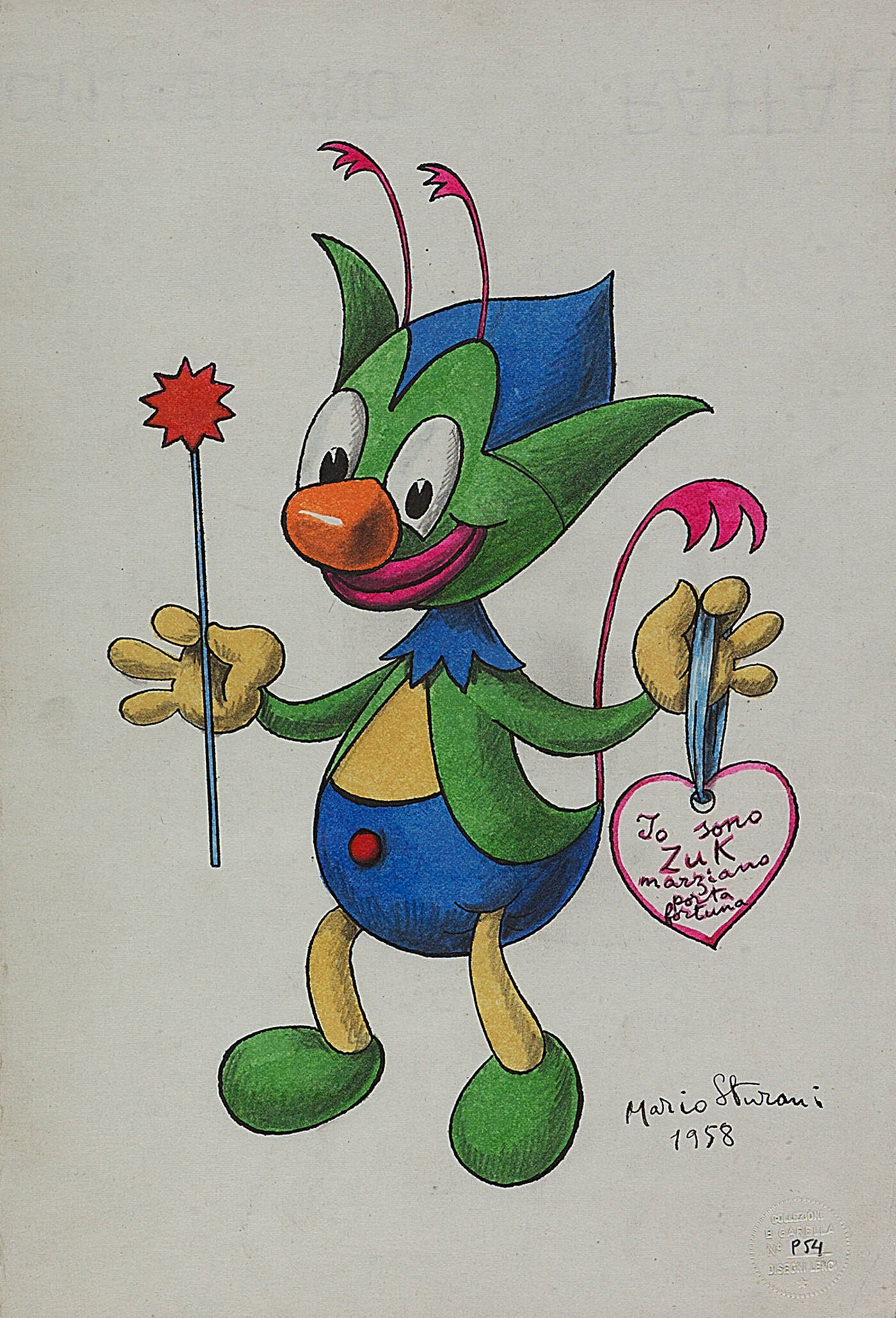 MARIO STURANI - 'Io sono Zuk marziano portafortuna' 1958