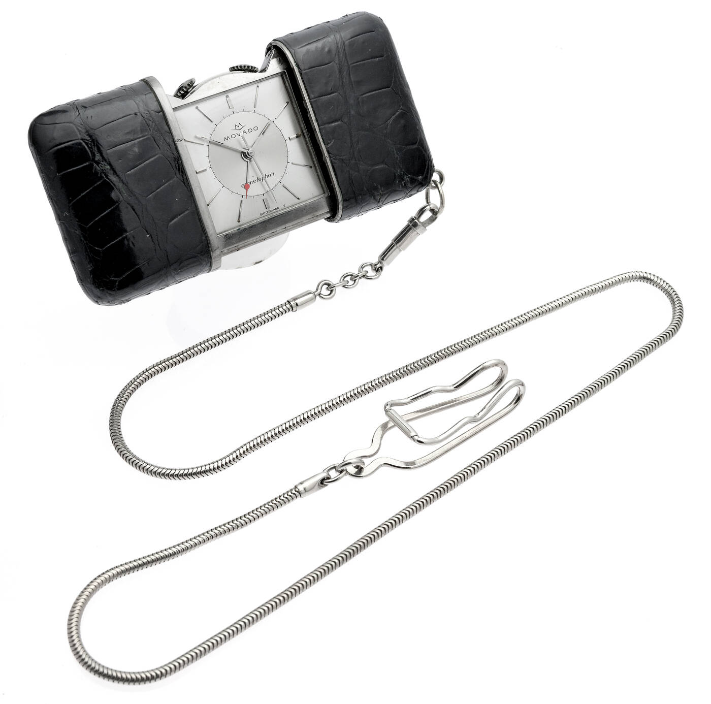 MOVADO - Sveglietta da viaggio, mod. 'Ermetophon', anni '60