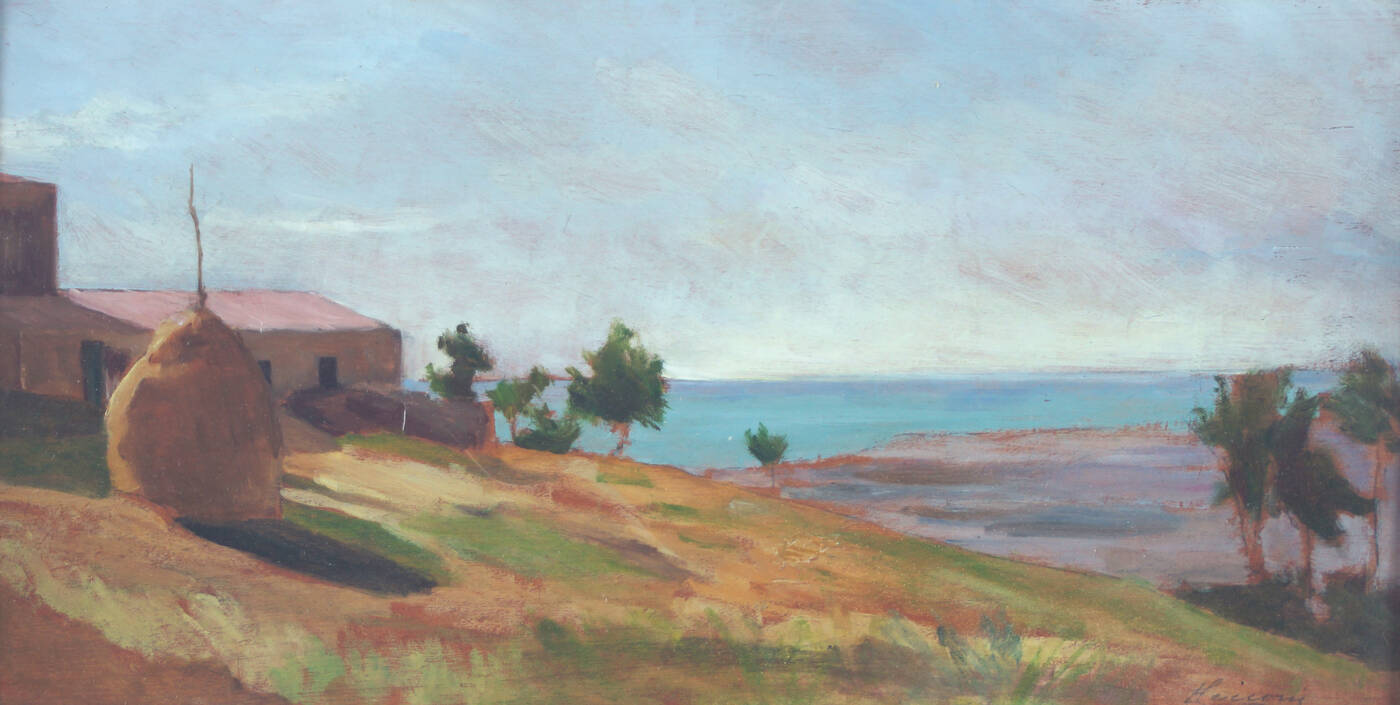 EUGENIO CECCONI - 'Casolare con pagliaio e mare'