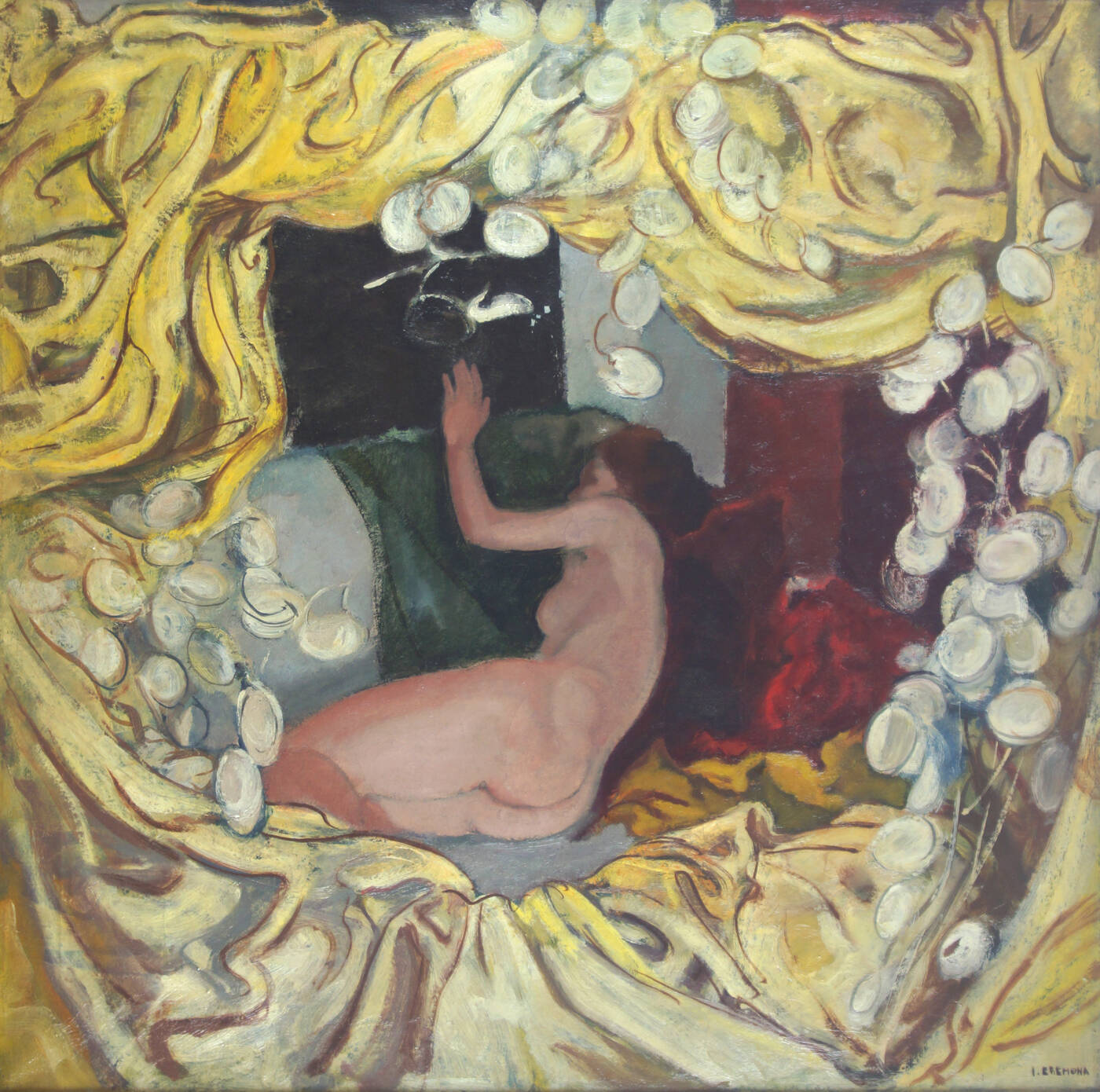 ITALO CREMONA - 'Nudo in cornice (Bacche bianche)' 1933