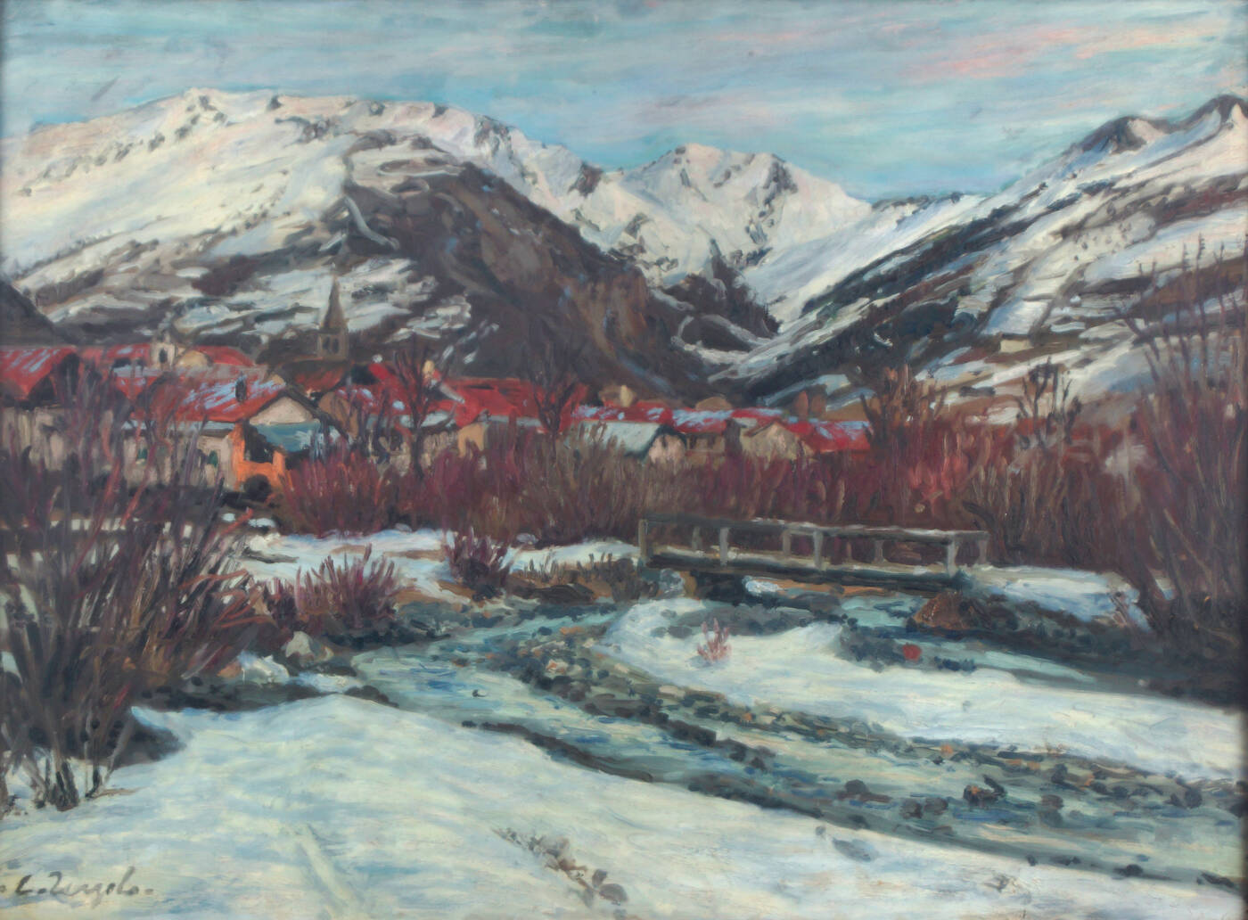 CARLO TERZOLO - 'Paesaggio montano (Melezet)' 