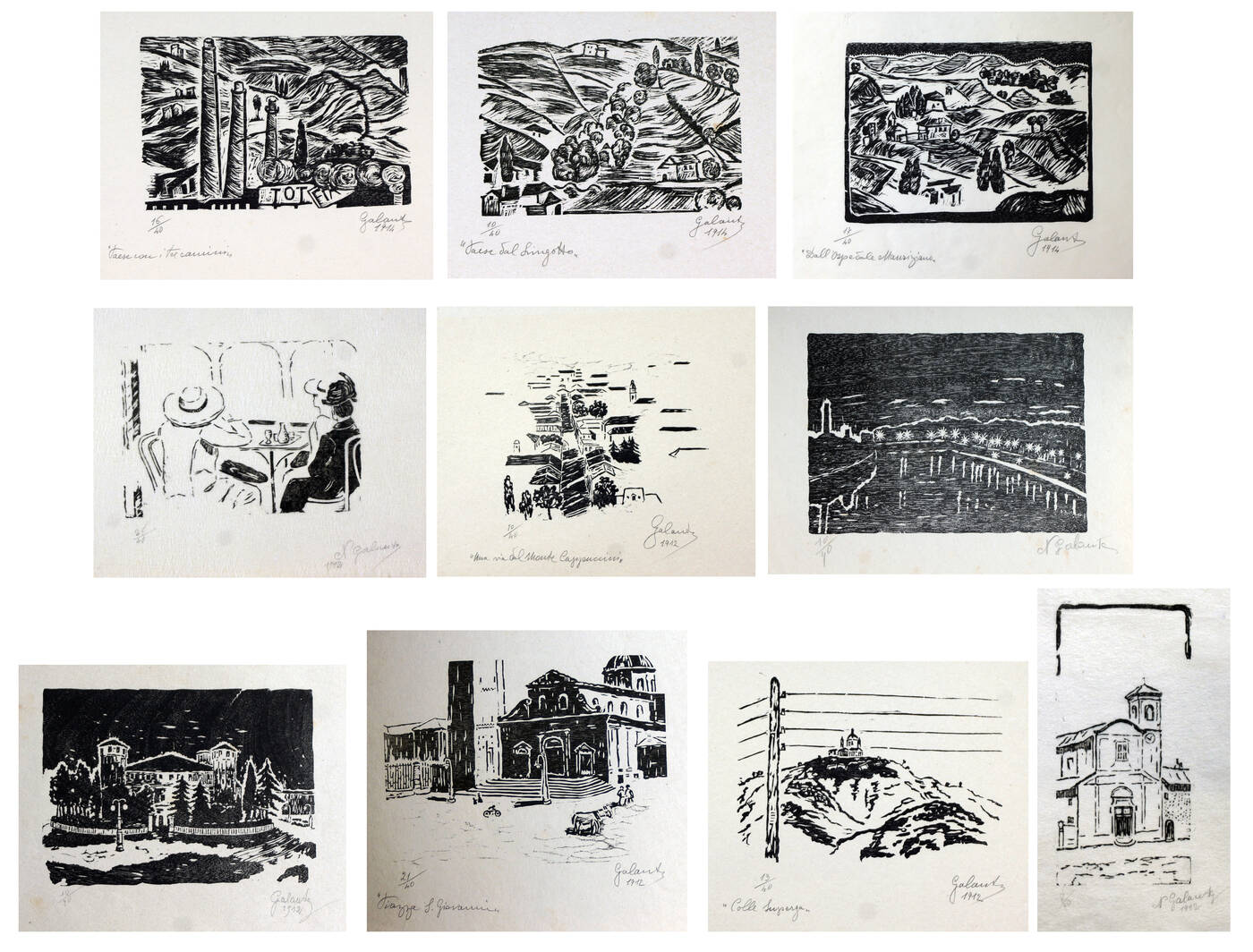 NICOLA GALANTE - Lotto di dieci xilografie