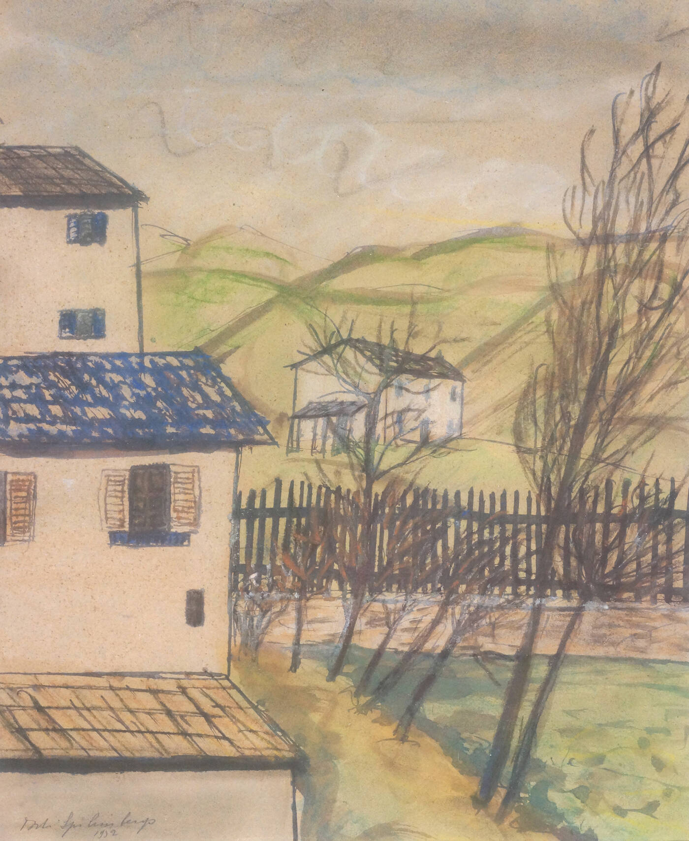 ADRIANO SPILIMBERGO - 'Paesaggio collinare' 1932