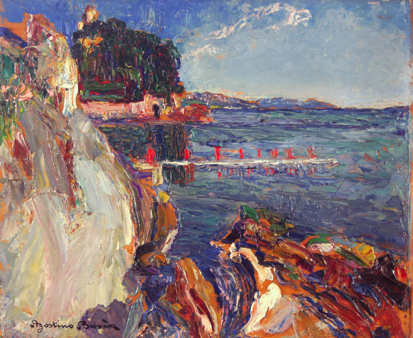 AGOSTINO BOSIA - 'Marina ligure' Pasqua 1929