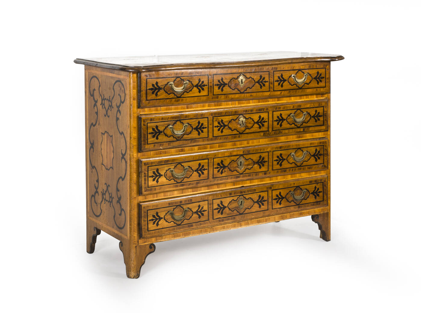 CASSETTONE PIEMONTESE - Cassettone piemontese epoca Luigi XIV- XV in noce