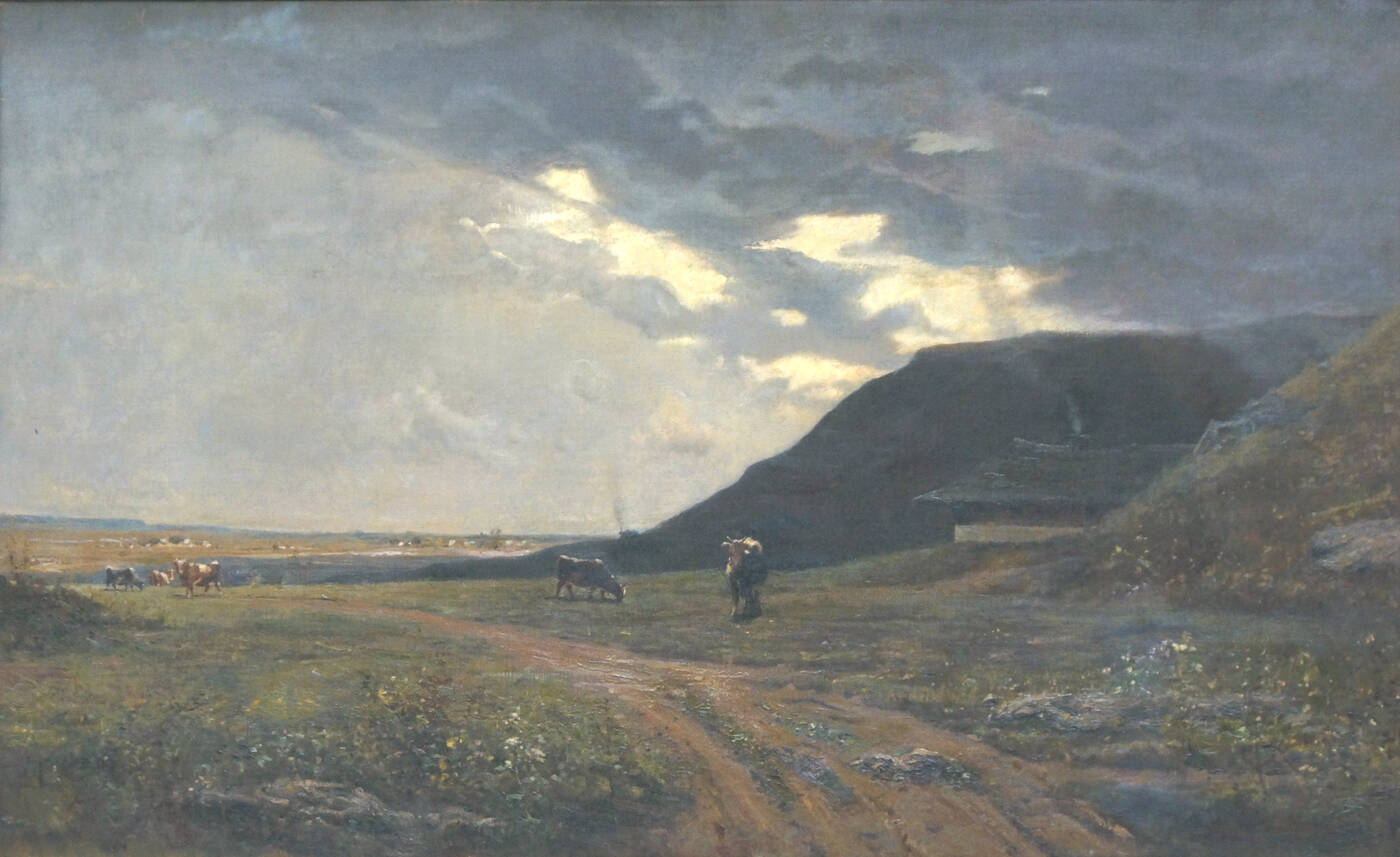 PITTORE ANONIMO DEL XIX SECOLO - 'Pascolo in alta montagna'