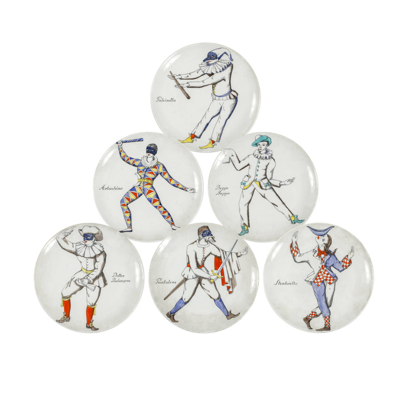 PIERO FORNASETTI - Sei piatti serie Le Maschere