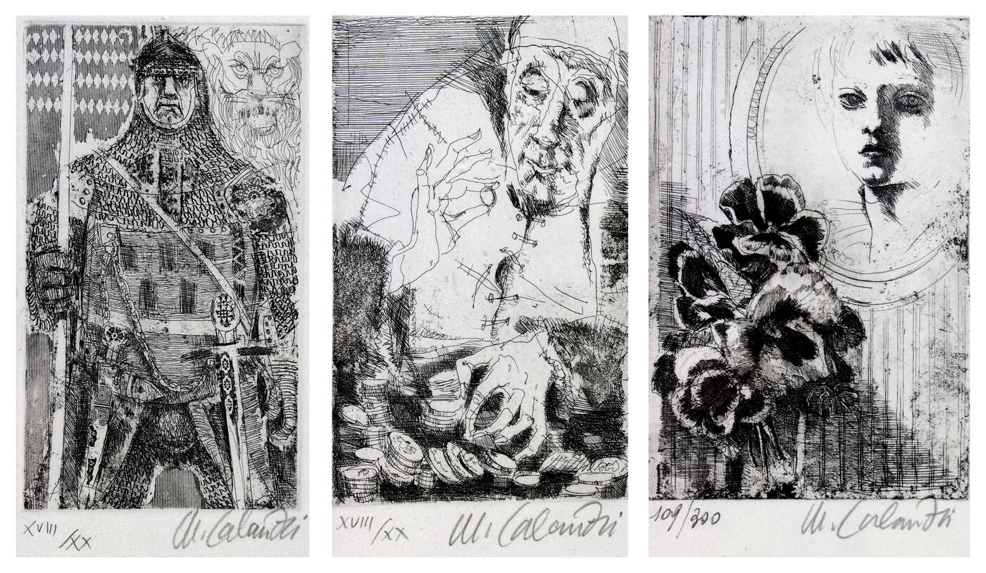 MARIO CALANDRI - Lotto di tre incisioni<br>