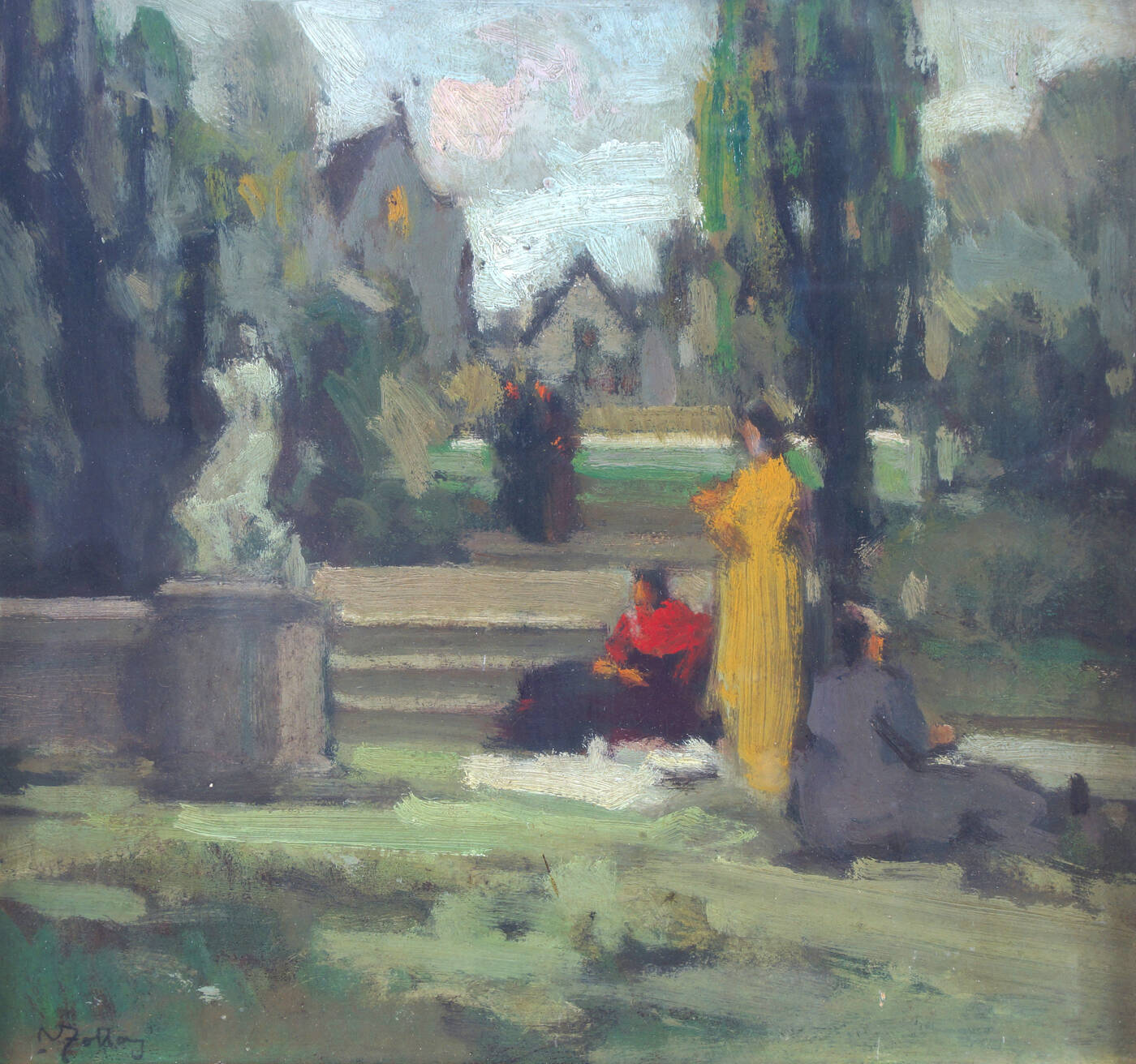 VENANZIO ZOLLA - 'Figure in giardino'