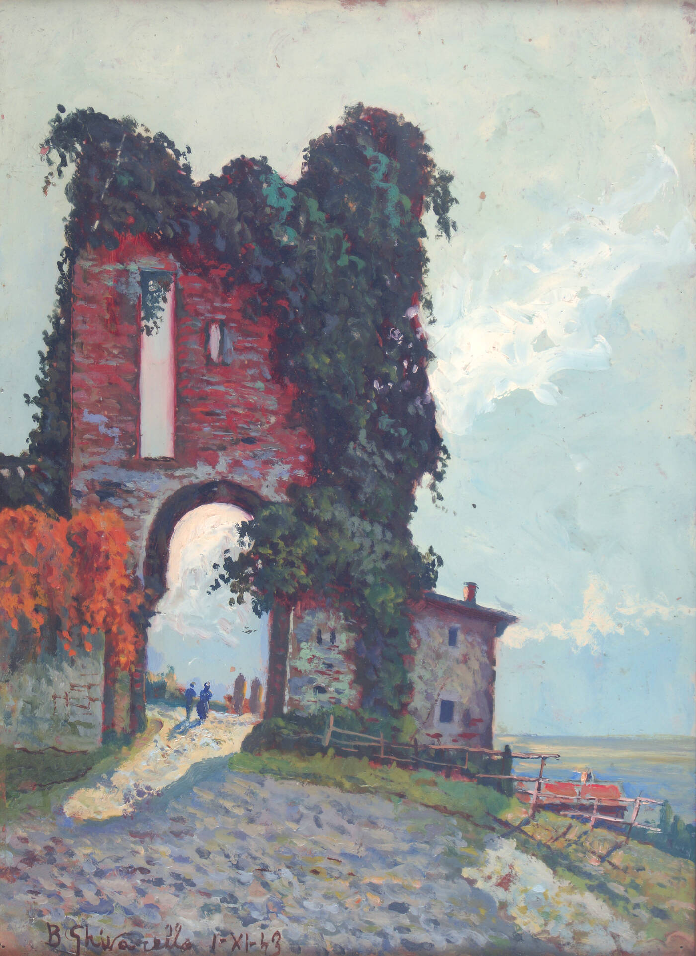 BENEDETTO GHIVARELLO - 'Ingresso al paese' 1-XI-43