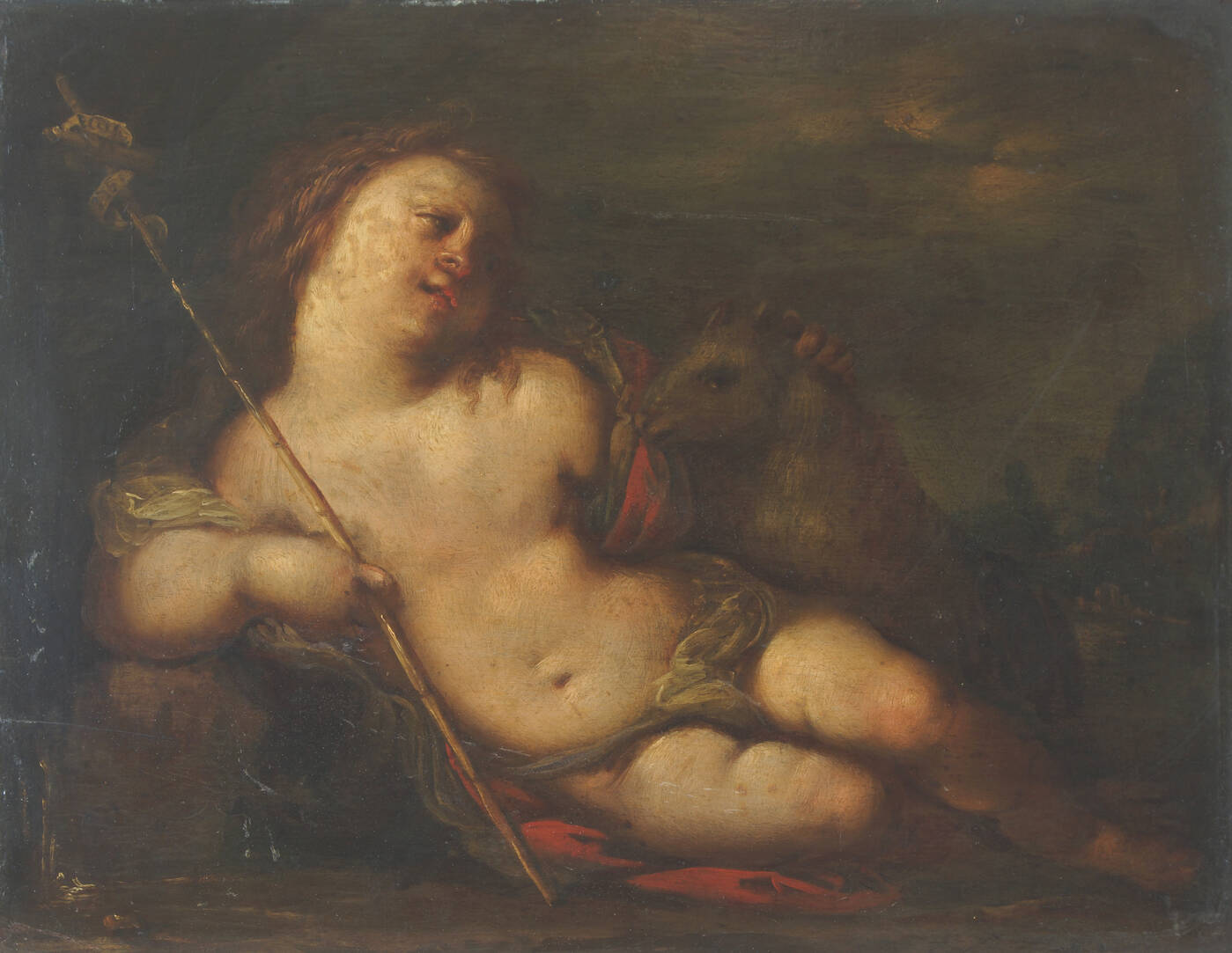 PITTORE ANONIMO FINE XIX SECOLO - 'San Giovanni Battista bambino'