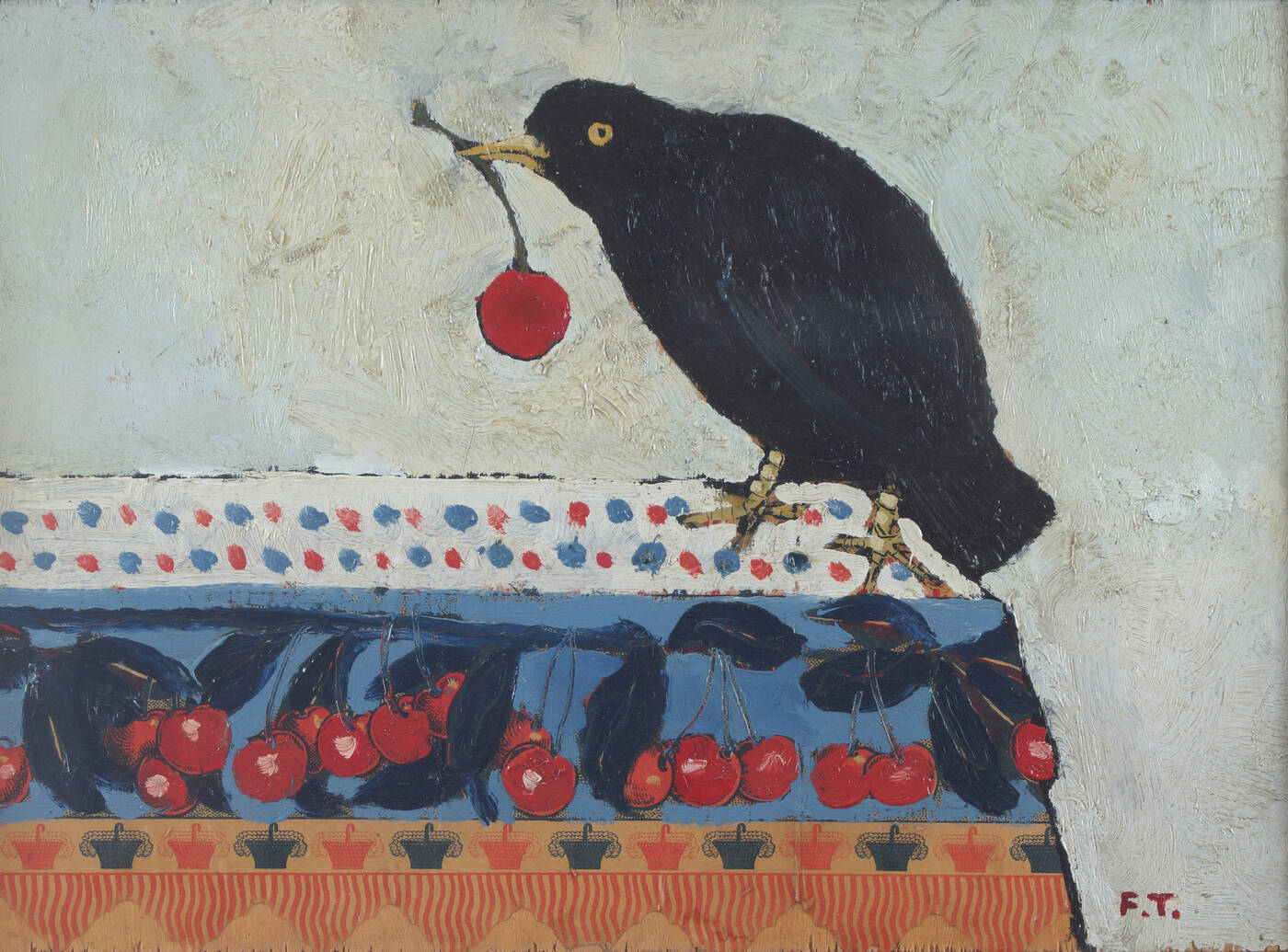 FRANCESCO TABUSSO - 'Merlo con ciliegia' 1962-63