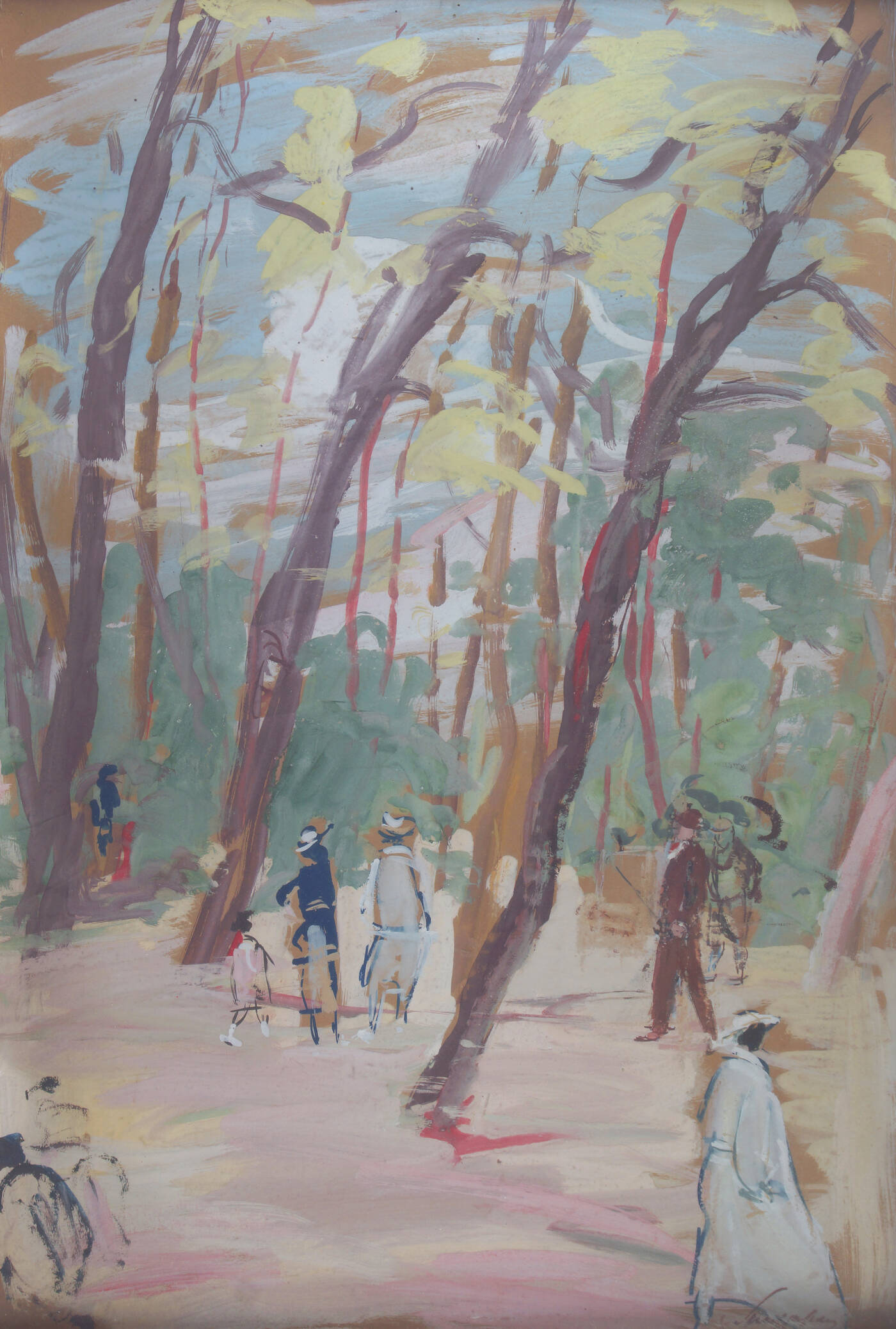 LUIGI SPAZZAPAN - 'Primavera al parco Michelotti' 1935