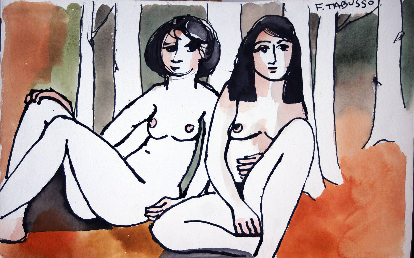 FRANCESCO TABUSSO - 'Coppia di modelle'