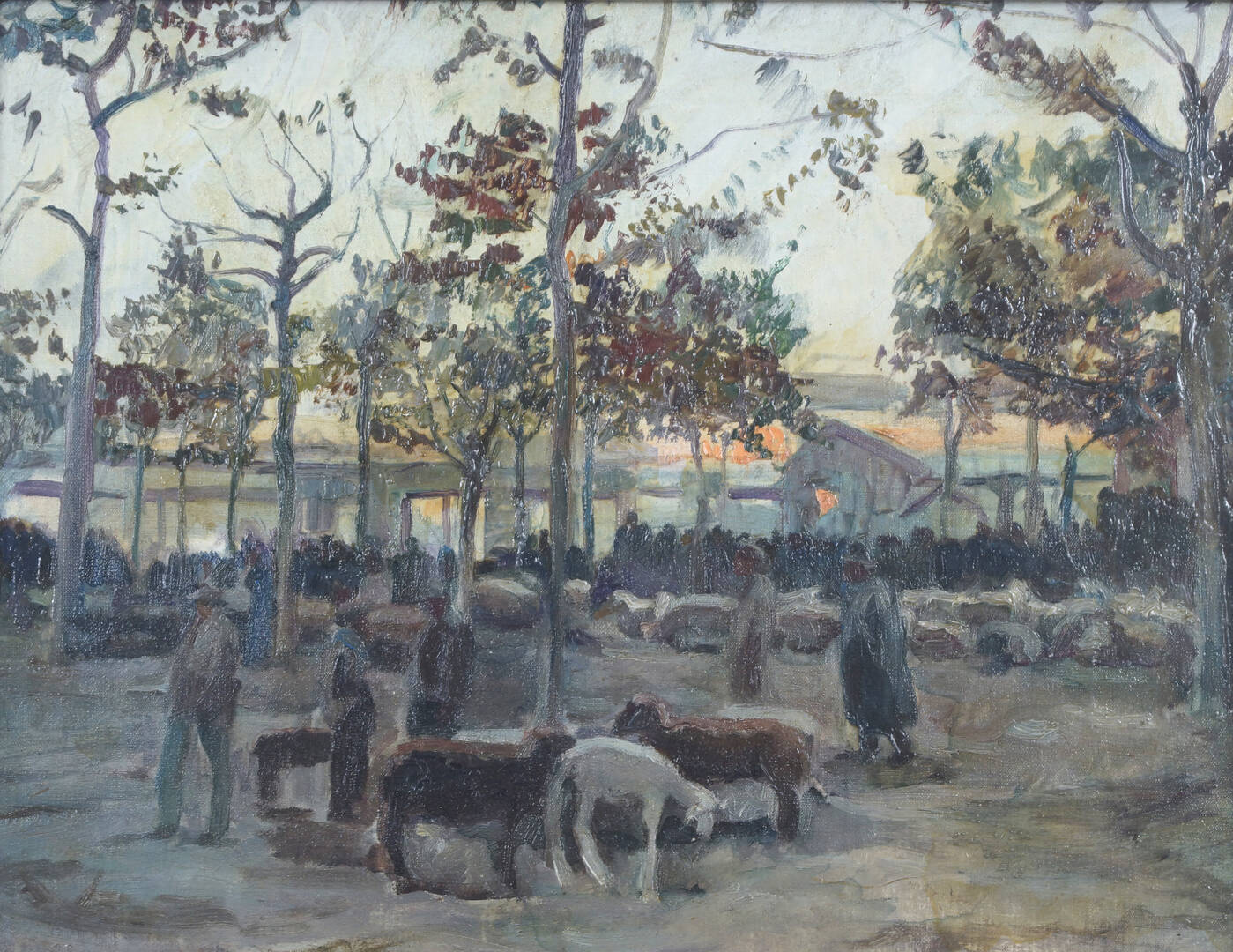 GIULIO BOETTO - 'Sera di mercato a Cuneo' 1959