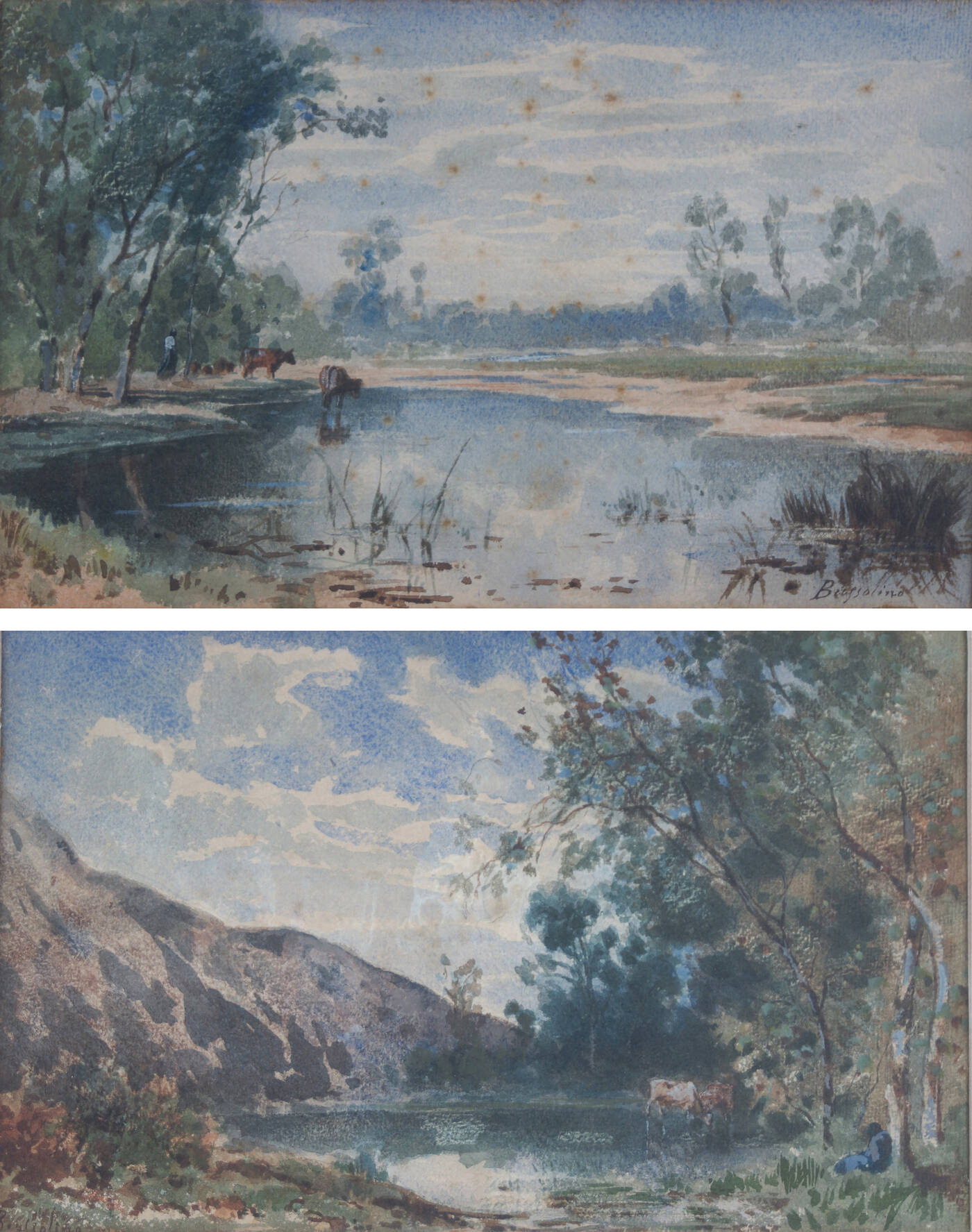 VITTORIO BUSSOLINO - 'Coppia di paesaggi'