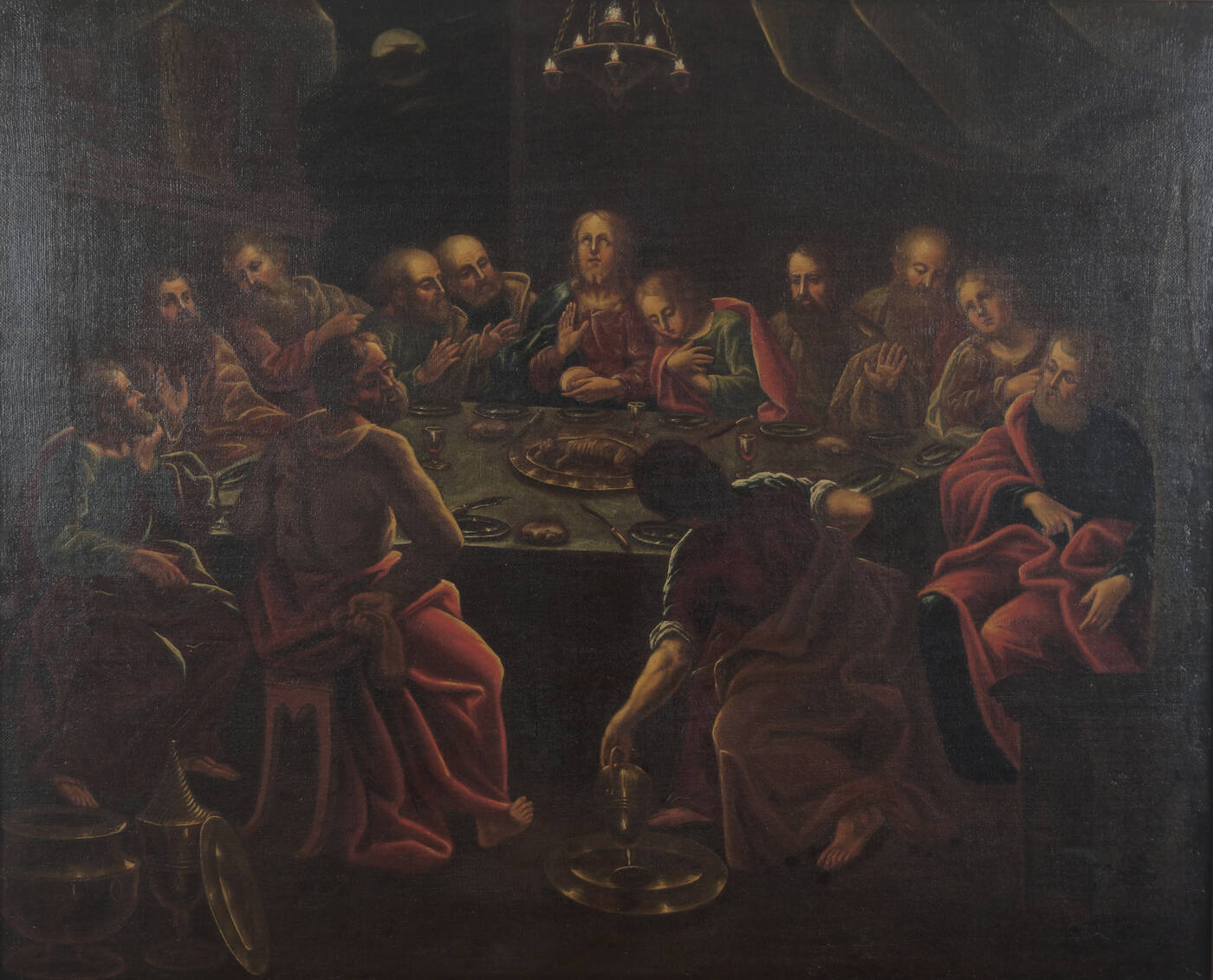 PITTORE ANONIMO DI SCUOLA PIEMONTESE INIZI XVIII SECOLO - 'L'ultima cena'