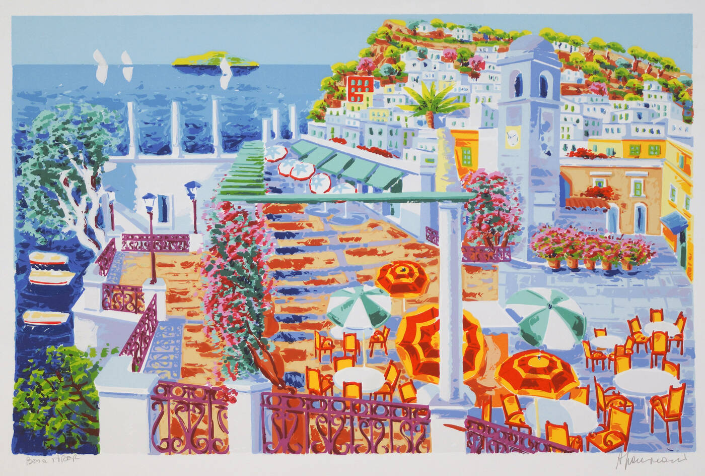 ATHOS FACCINCANI - 'Poesia di colori sulla piazzetta di Capri'