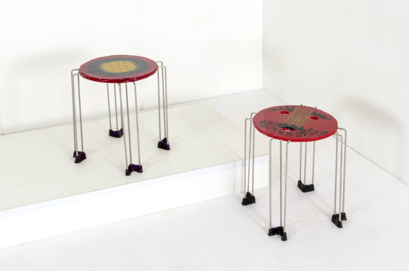 GAETANO PESCE - Due tavolini della serie 'Triple Play '