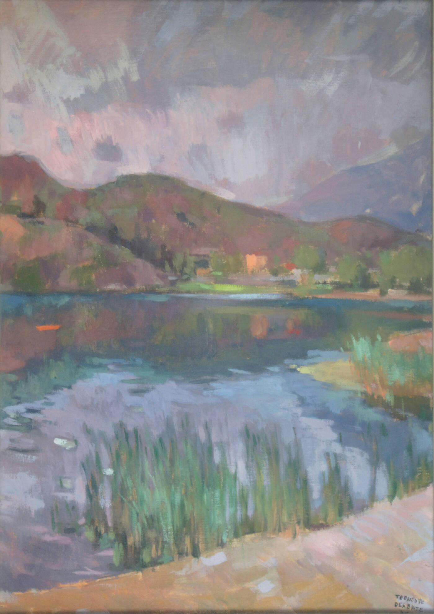 TEONESTO DEABATE - 'Paesaggio lacustre' 1970