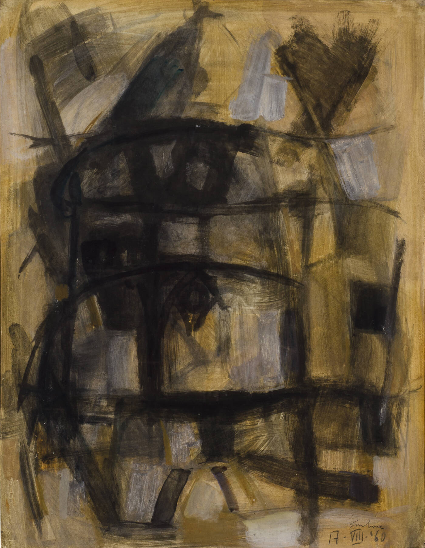 MARIO SURBONE - 'Abside di Notre Dame al crepuscolo' 17/VIII/'960