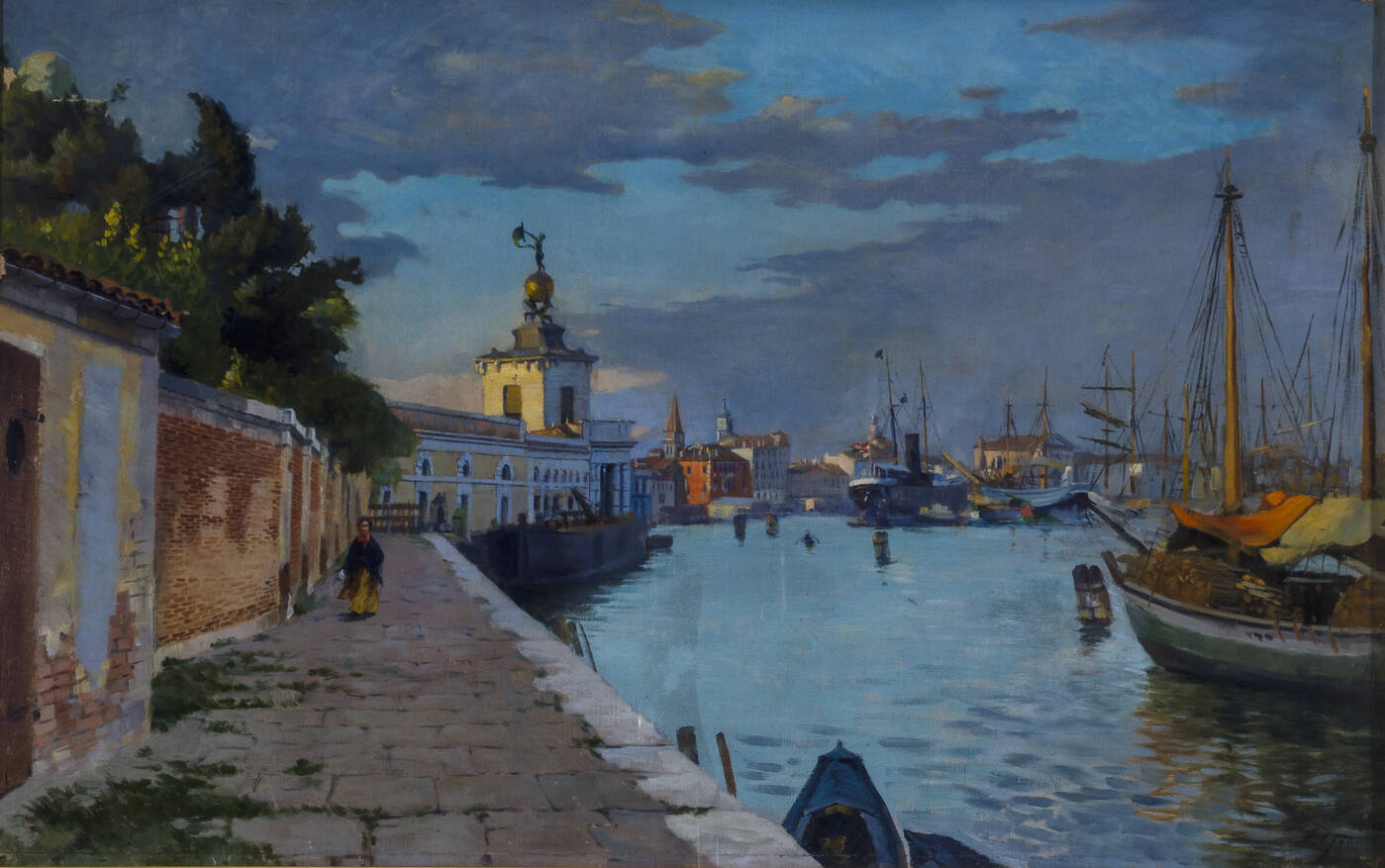 PITTORE NON IDENTIFICATO - 'Venezia  - Punta della Dogana'