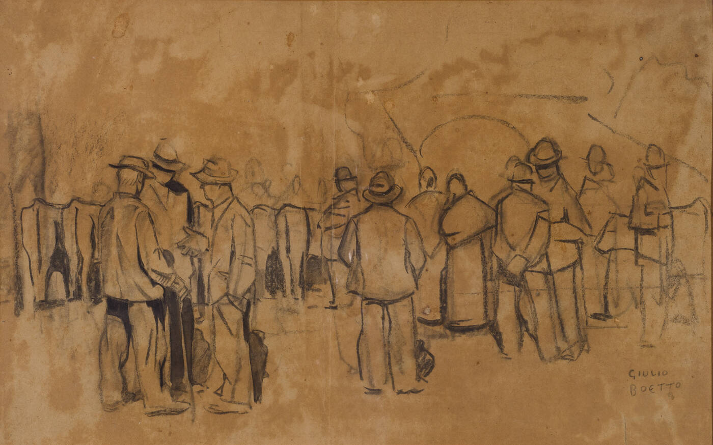 GIULIO BOETTO - 'Studio per il mercato d'autunno' 1932ca