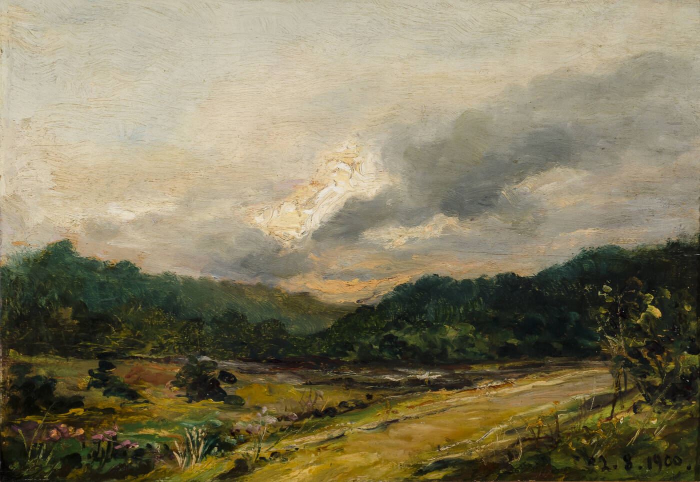 LORENZO DELLEANI - 'Verso sera d'Agosto (lungo la strada)' 2/8/1900