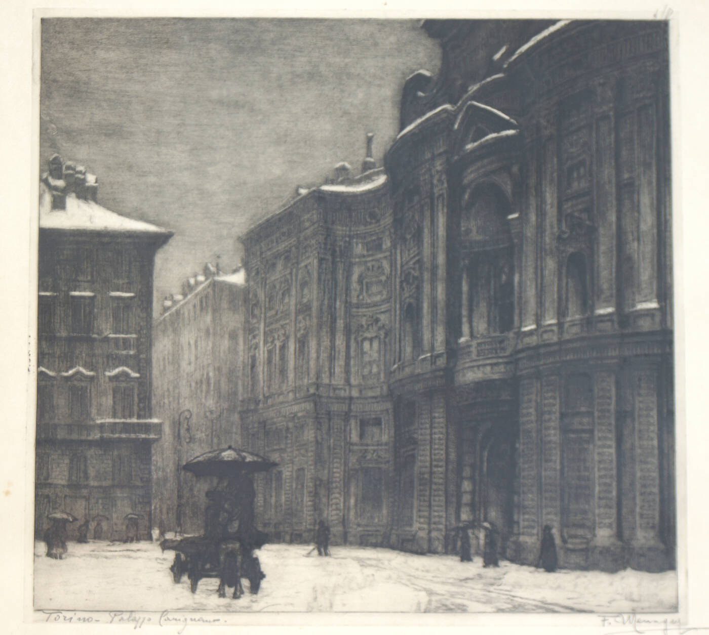 FRANCESCO MENNYEY - 'Torino - Palazzo Carignano'